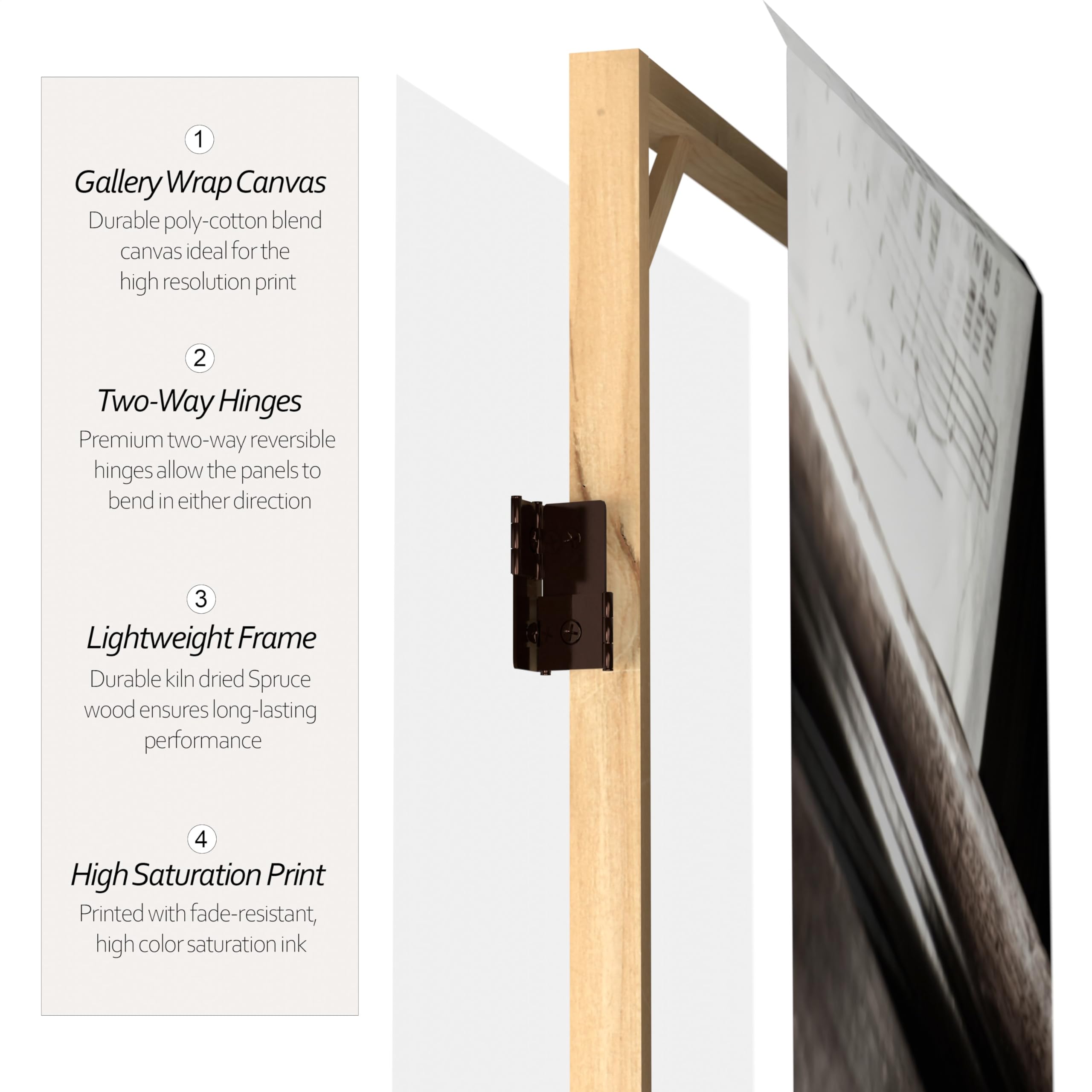 6 ft. Tall Double Sided Music Canvas Room Divider - 71 Inch High 3 Panel Folding Screen with Piano Notes Design | Perfect for Home Decor, Office Partition, Wedding Backdrop & Event Decoration