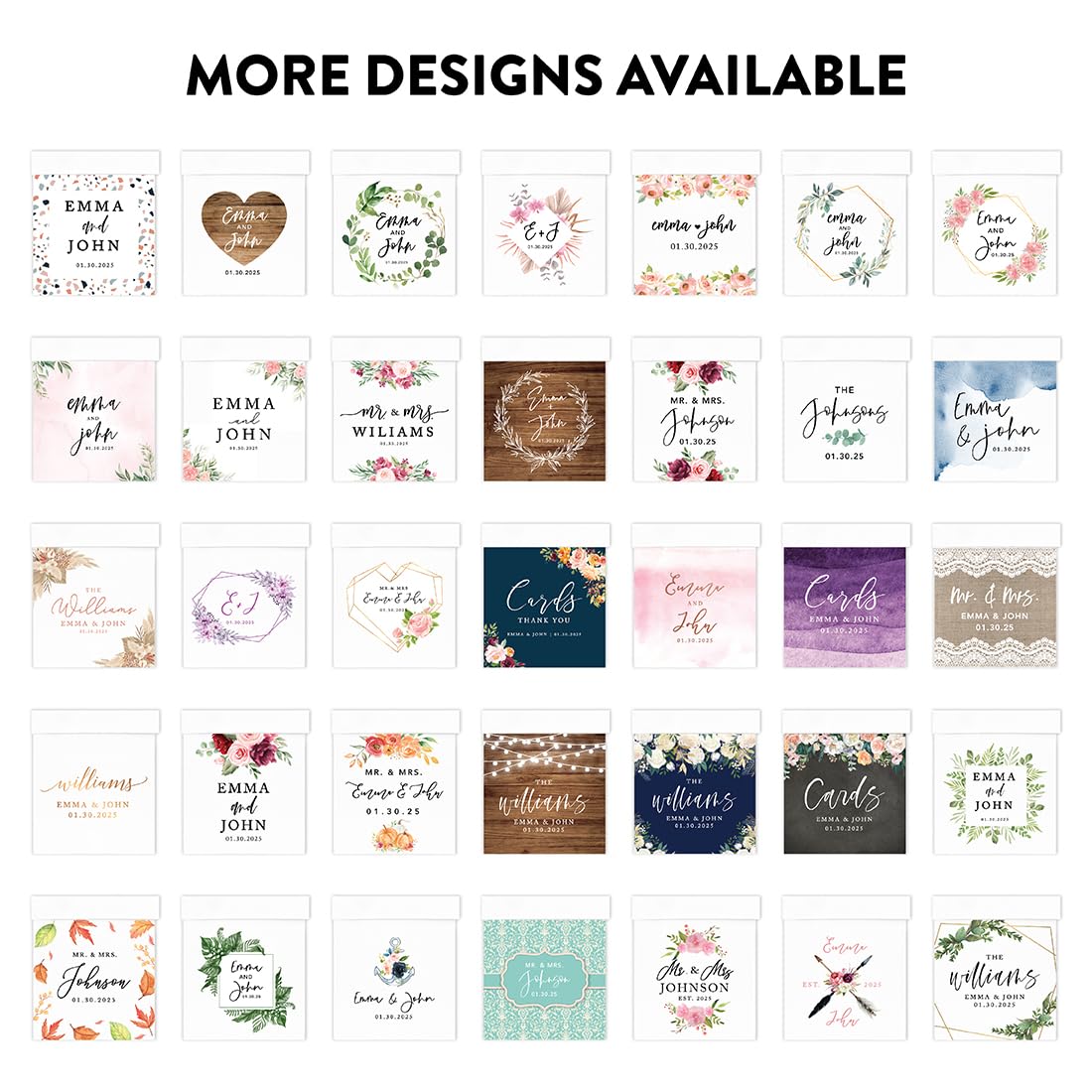 Personalized Wedding Card Box 10x10x10 - Fall Floral Gift Box for Wedding Cards & Gifts