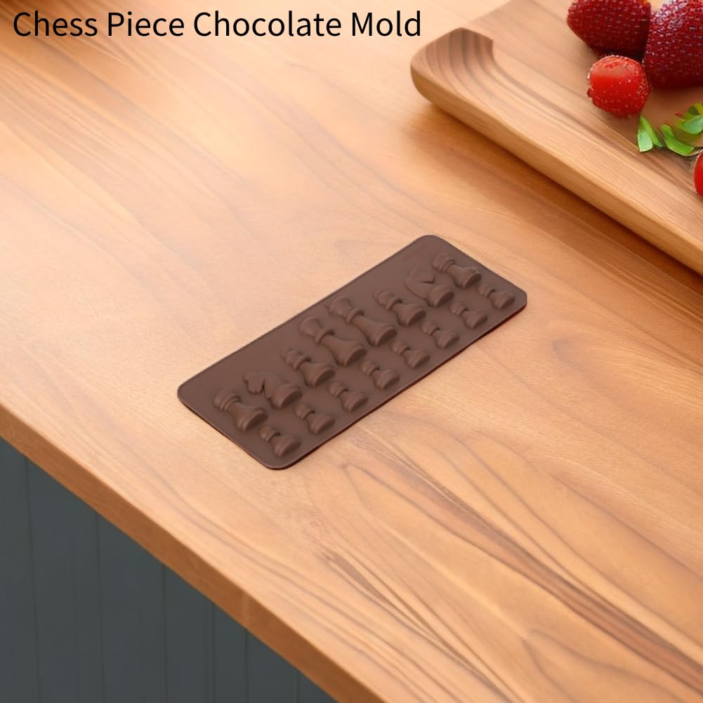 Premium Silicone Chess Piece Chocolate Candy Mold - DIY Fondant Cake Topper for International Chess Themed Desserts | Perfect for Birthday Parties, Game Nights & Baking Decorations