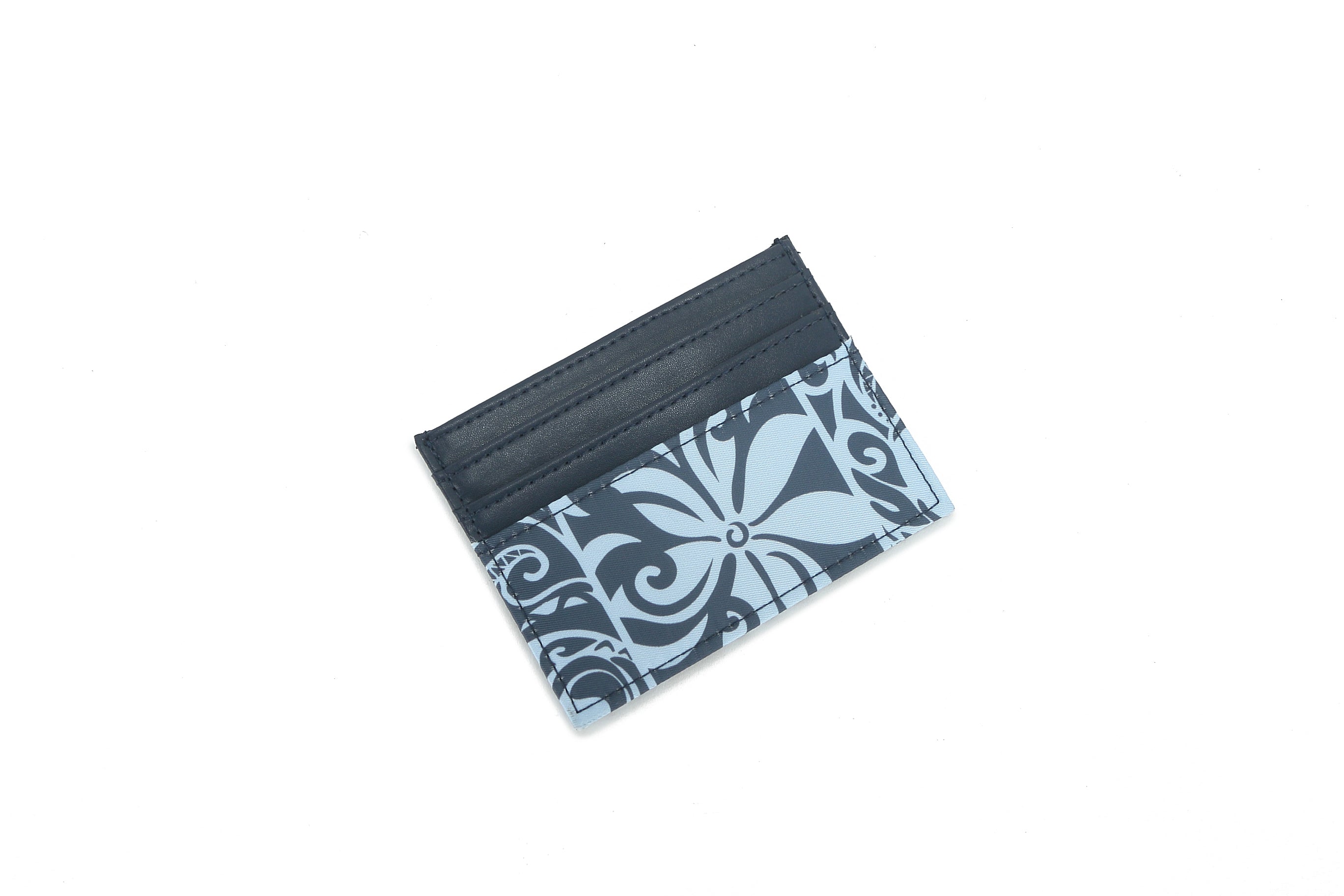Meilany Keʻolu Tapa Tiare Teal Card Holder - Slim RFID Blocking Wallet for Credit Cards & ID - Perfect for Travel, Work, and Everyday Use