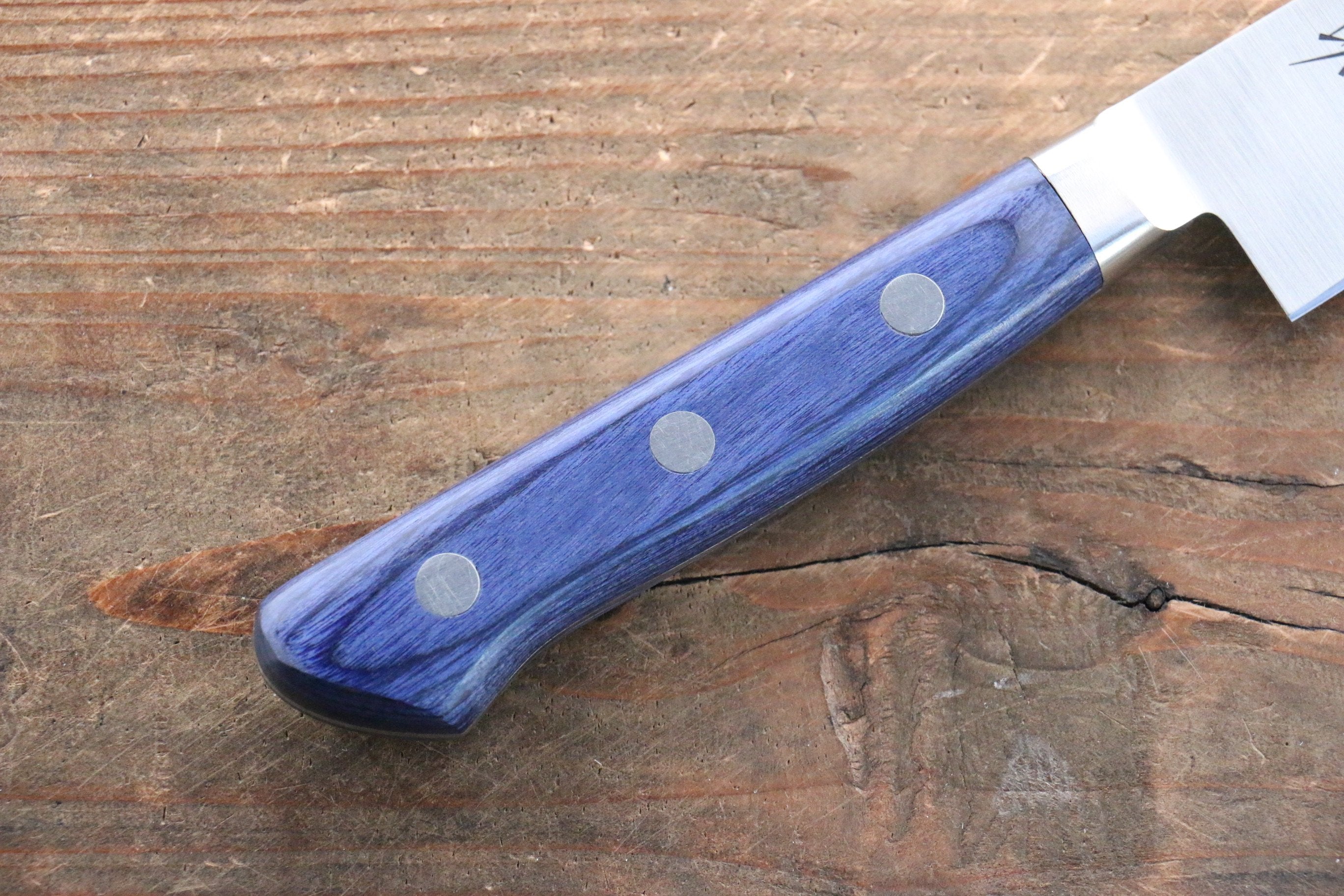 Premium Japanese Seisuke Seiten Molybdenum Petty Utility Knife 120mm - Blue Pakkawood Handle with Protective Sheath - Ideal for Home Cooking, Sushi Preparation & Professional Chef Use
