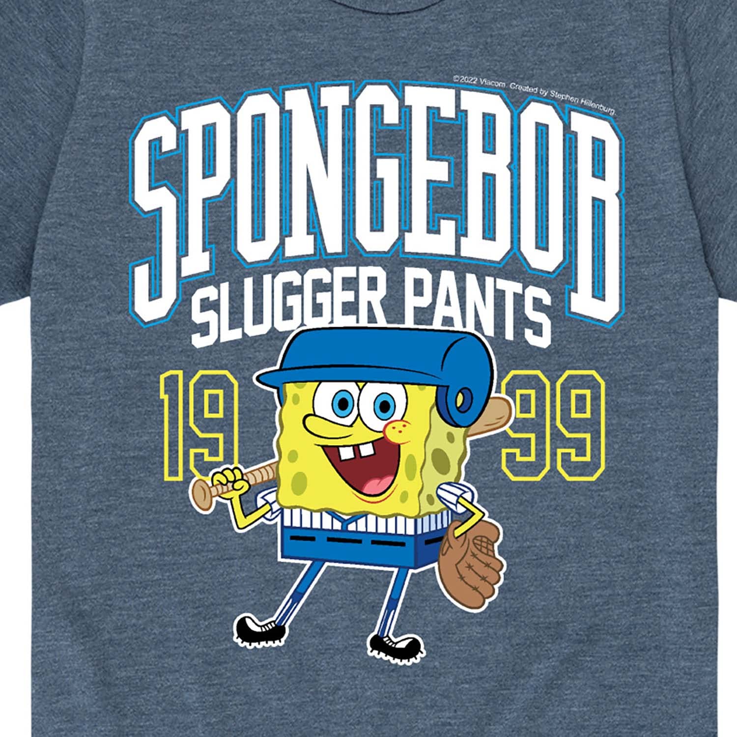 HYBRID APPAREL Spongebob Squarepants Graphic T-Shirt for Toddler & Youth - Soft Short Sleeve Tee with Spongebob Slugger Design - Perfect for Playdates, Birthday Parties & Cartoon Lovers