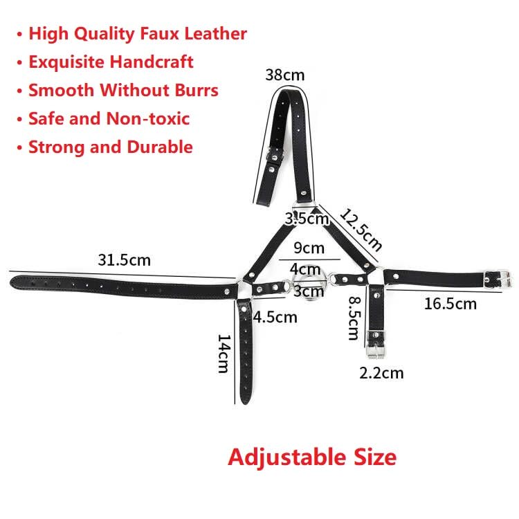 BDSM O-Ring Gag Adjustable Dildo Ring Mouth Gag - SM Fetish Head Harness Belt for Men & Women - Bondage Restraints Sex Toy for Couples Roleplay - Perfect for BDSM Play, Erotic Scenes and Spicy Bedroom Adventures