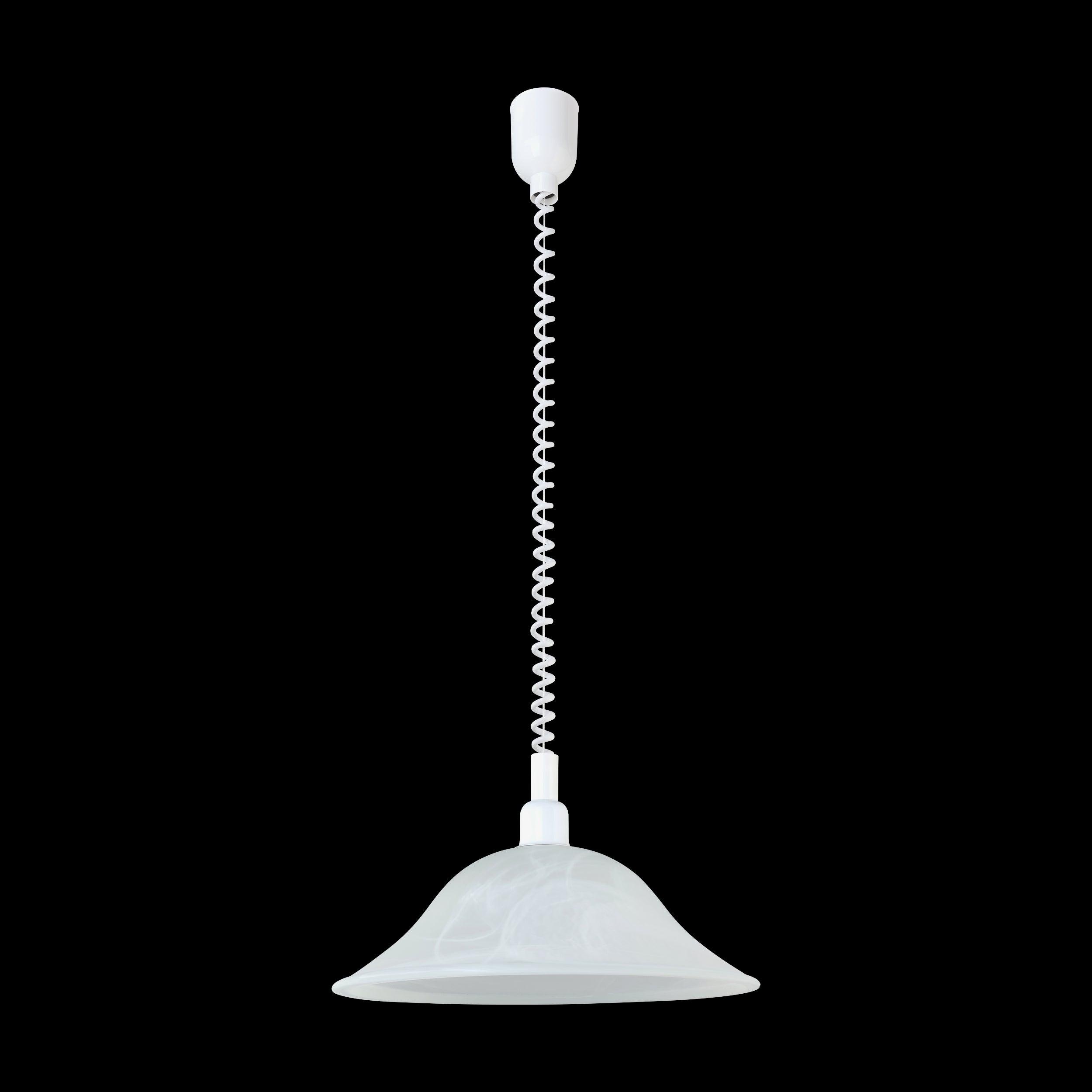 Eglo Alessandra White Alabaster Glass Round Ceiling Pendant Light Fixture - Modern Dining Room & Kitchen Island Lighting for Home Decor