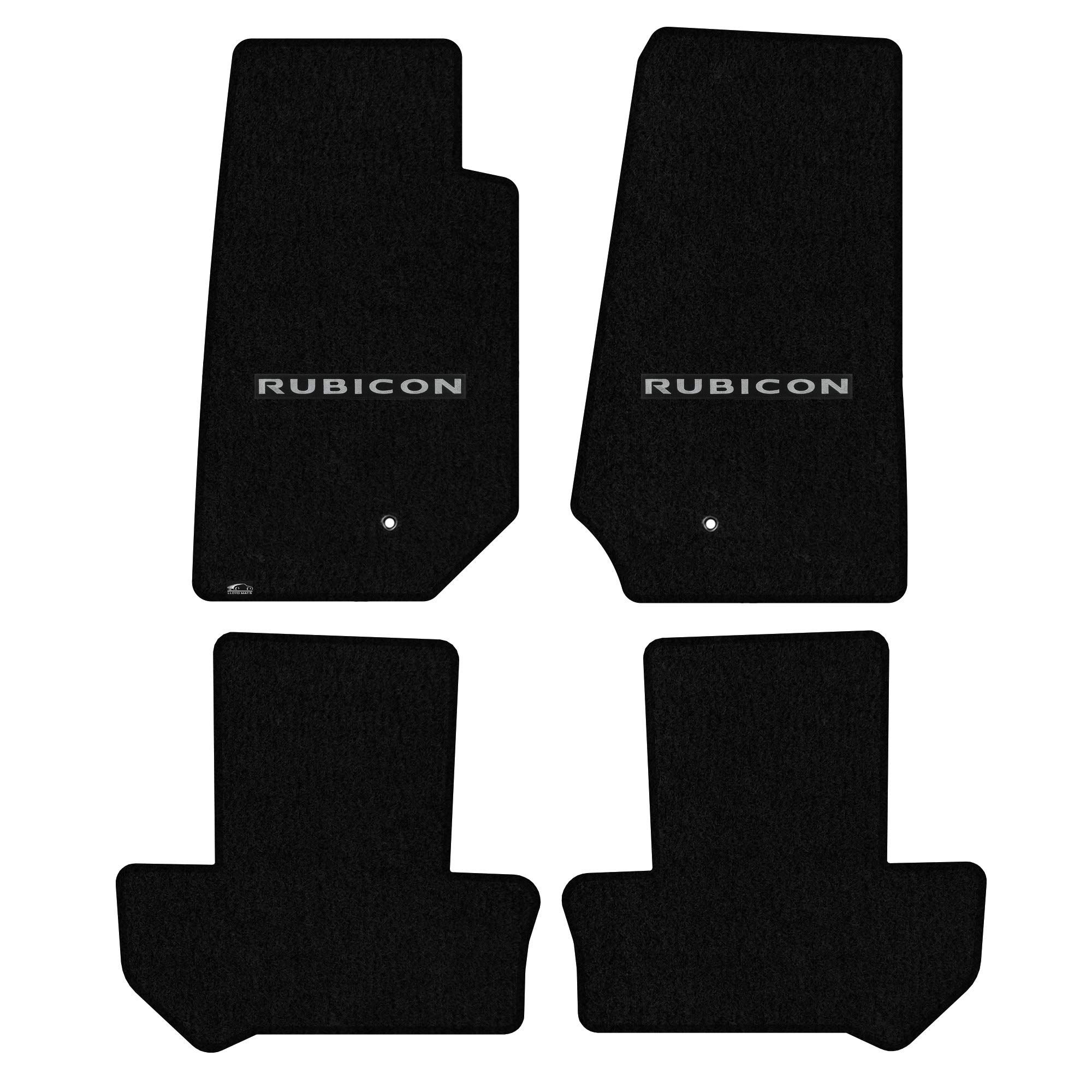 Premium Custom-Fit Carpet Floor Mats for Jeep Wrangler JK 2011-2013 - Black 4-Piece Set with Rubicon Logo | All-Weather Protection & Luxury Interior Upgrade for Off-Road & Daily Driving