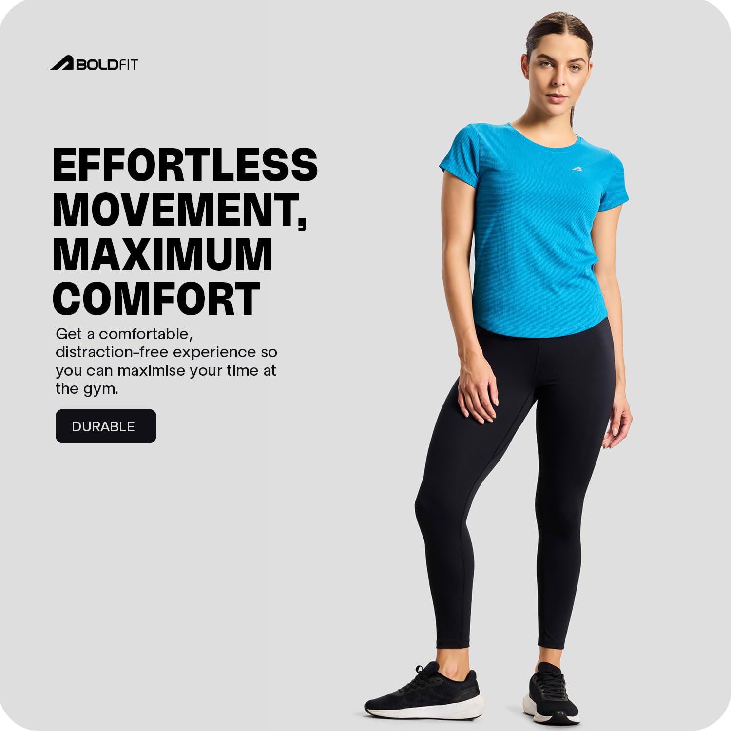 Boldfit Women's Quick Dry Sports T-Shirt - Regular Fit Gym & Workout Shirt for Running, Casual Wear & Active Lifestyle - Breathable & Comfortable for All-Day Use