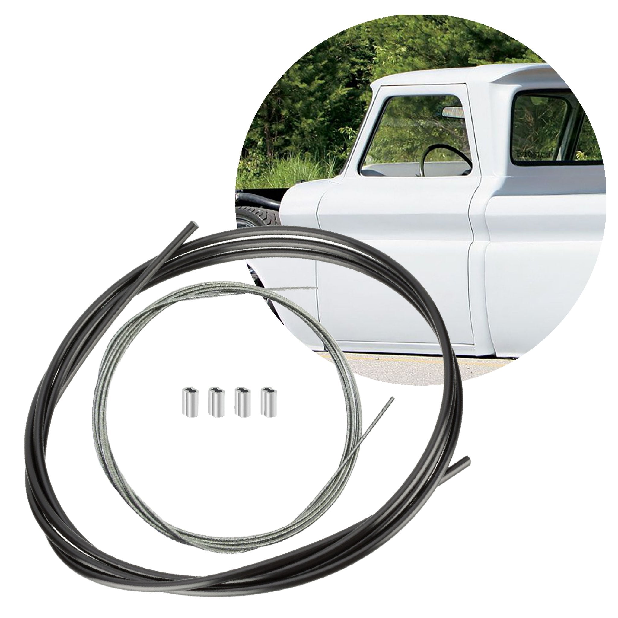 1903 Rambler Model E 10' Shaved Door Latch Cable Extension Kit with Housing - Compatible with Trunk Hood Solenoid - Universal Car Accessory for Custom Builds & Restoration Projects