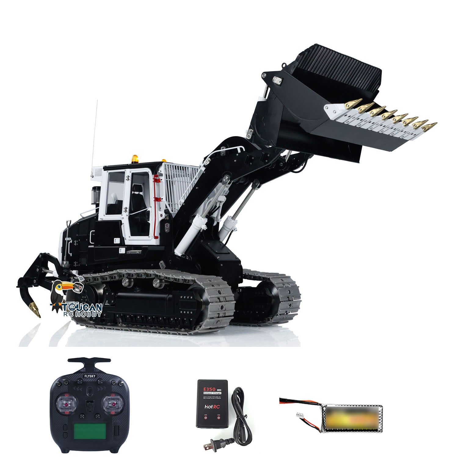 LESU 1:14 Scale RC Hydraulic Tracked Loader - 973K Model with Openable Bucket, Rear Plow & Durable Metal Tracks | High Performance Remote Control Construction Toy for Adults & Kids | Perfect for Construction Site Play, Backyard Digging & RC Enthusiasts