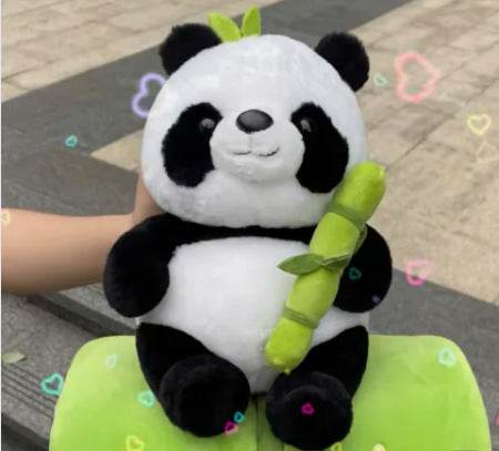 Adorable Kawaii Panda Plush Toy with Bamboo Design - Soft Cuddly Stuffed Animal for Kids & Adults | Perfect for Bedroom Decor, Gift Giving, and Stress Relief
