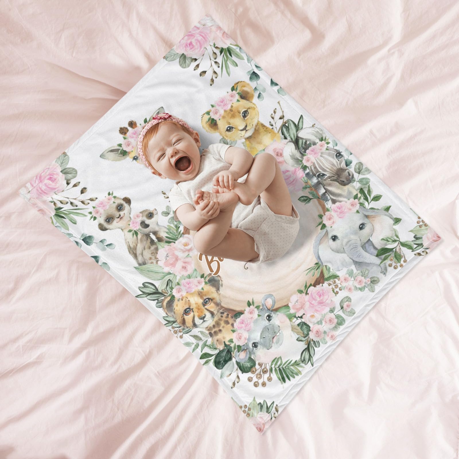 Eyesoul Personalized Baby Blankets with Name - Custom Baby Girl Gifts, Receiving Blankets & Nursery Decor for Newborns (50x60 inches) - Perfect for Christenings, Baby Showers & Nursery Decorations