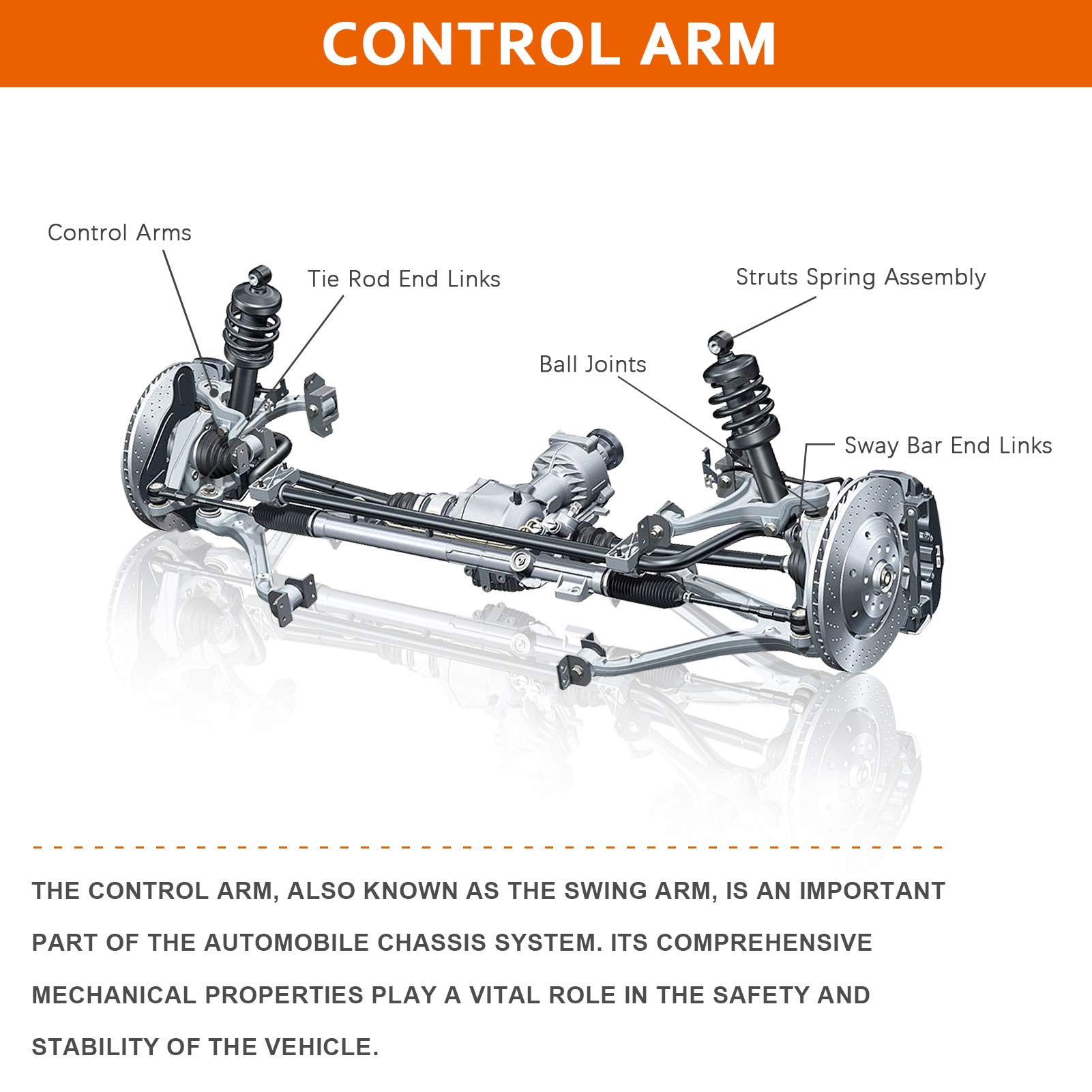 DRIVESTAR DA782536AB DA782537AB Rear Upper Control Arms Replacement for 2004-2012 Chrysler 300C & 300C Touring - Improve Suspension & Handling for Smooth Rides