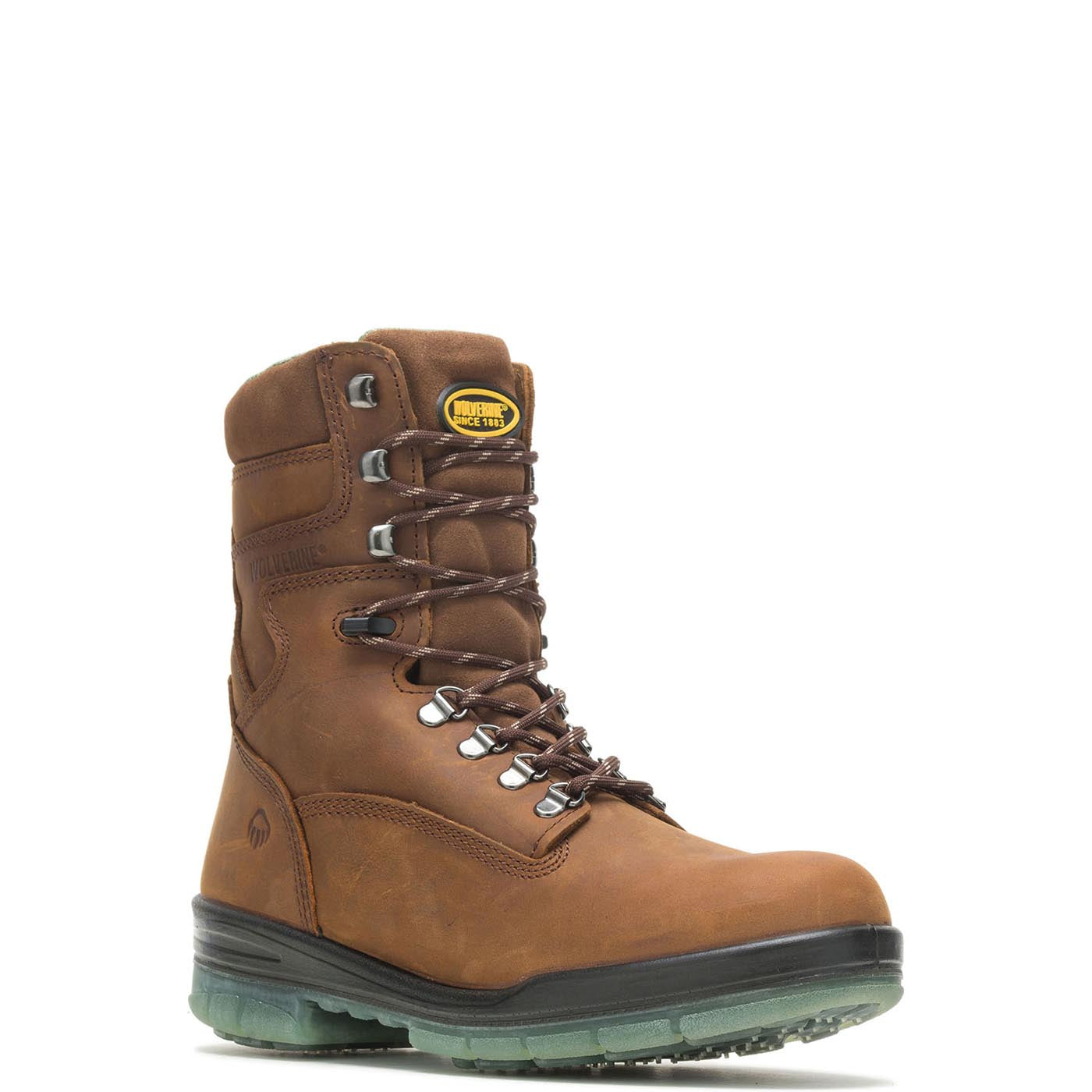 DuraShocks® Waterproof Insulated Soft Toe Work Boots for Men - Brown Leather 8