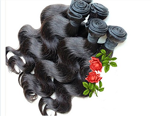 Premium 100% Indian Virgin Remy Human Hair Bundles - 3-Piece Body Wave Weft (300g, Natural Color, 26
