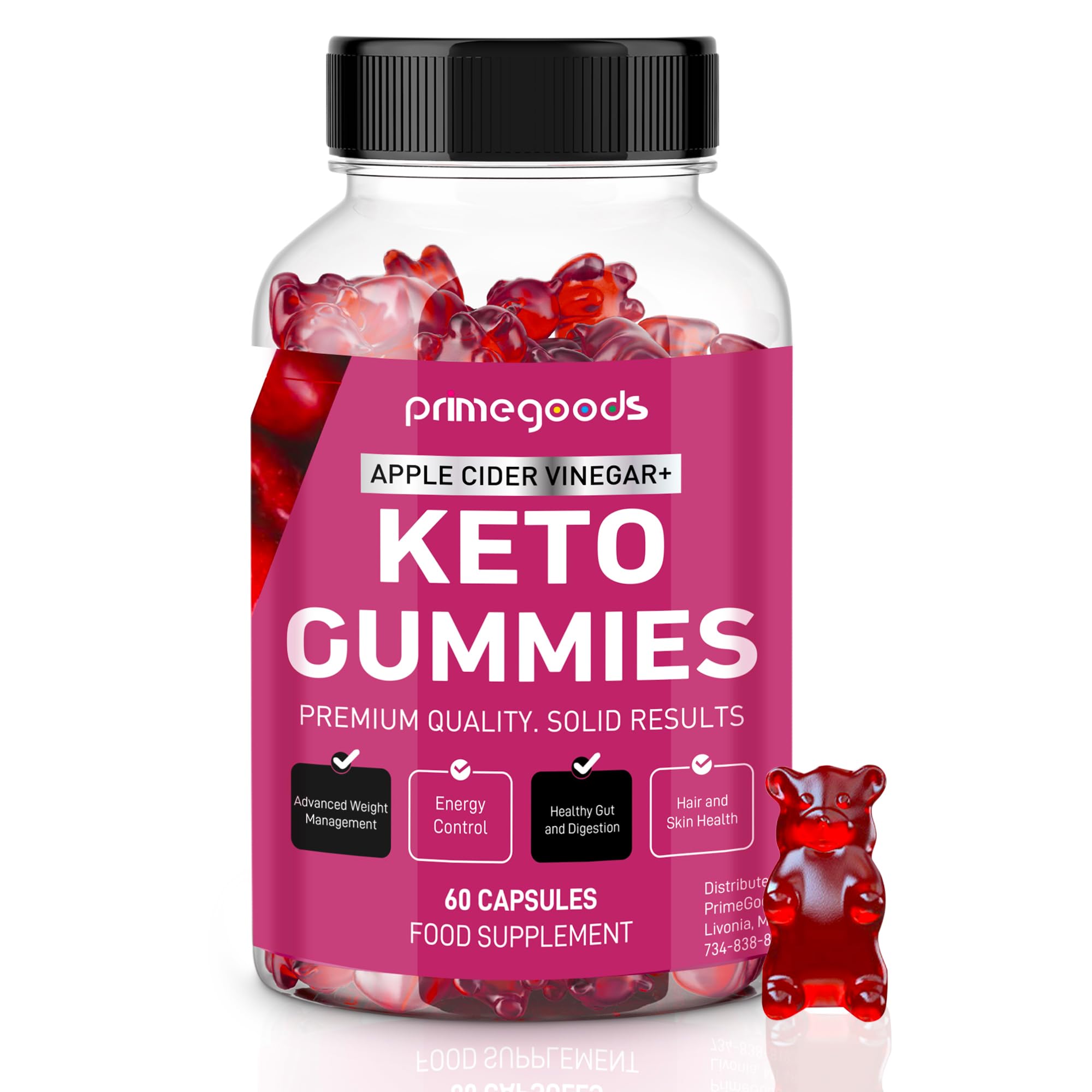 Keto ACV Gummies with Apple Cider Vinegar - Weight Loss & Fat Burning Supplement for Women & Men - Supports Energy Boost, Digestion & Bloating Relief - Natural Ingredients with Vitamin B6, B12, Pomegranate & Beet Root - Perfect for Keto Diet & Healthy Lifestyle