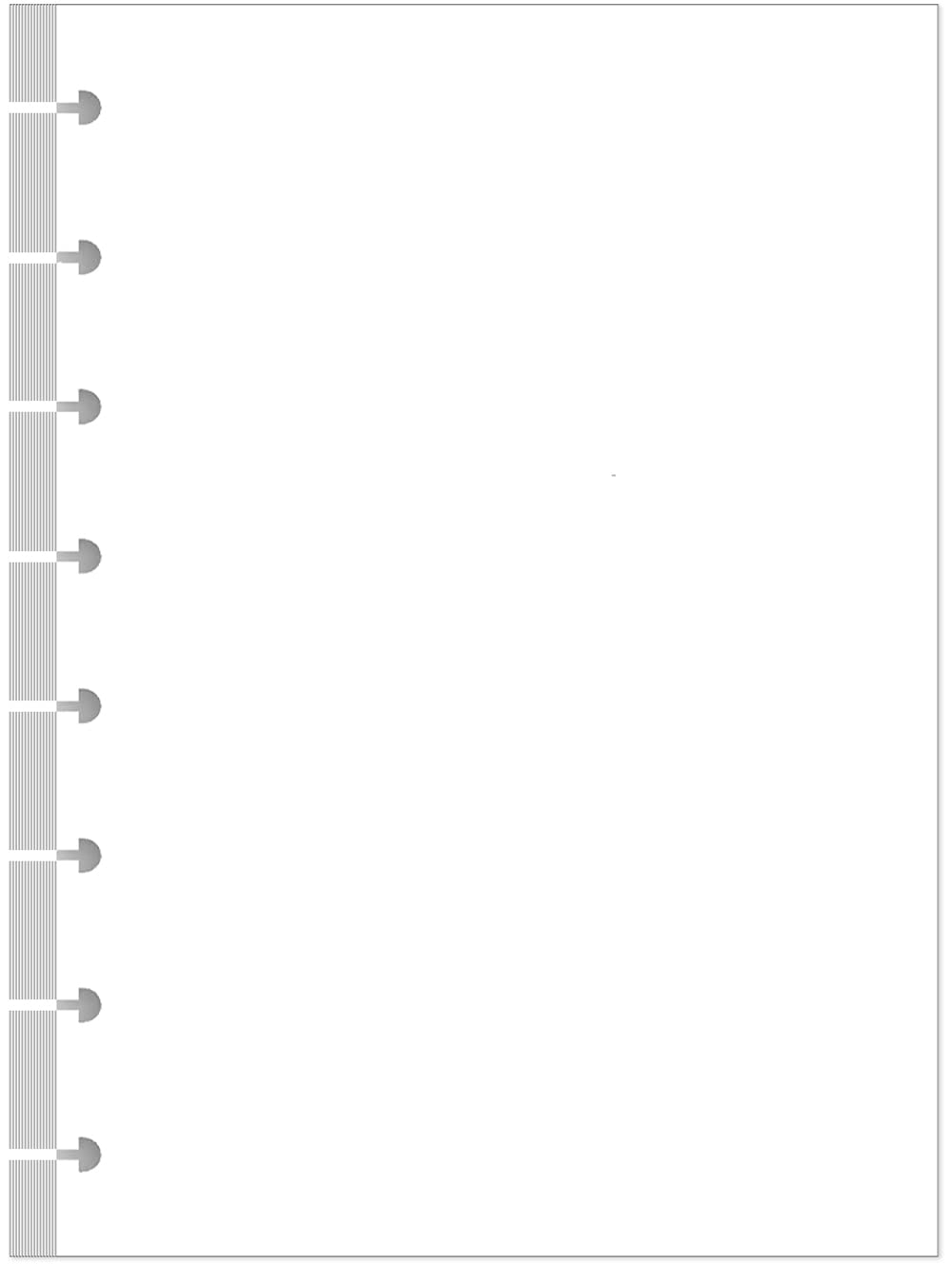 Junior Size Blank Refill Paper - A5 8-Disc Discbound Notebook Filler Paper, 100 Sheets (200 Pages) 100gsm White Paper, 5.8
