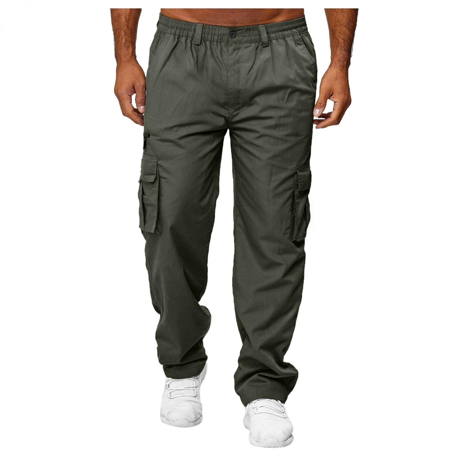 UMIYI Men's Cargo Pants - Relaxed Fit Lightweight Work Pants for Outdoor, Hiking & Casual Wear | Durable Tactical Pants with Multiple Pockets | Perfect for Work, Travel & Everyday Use