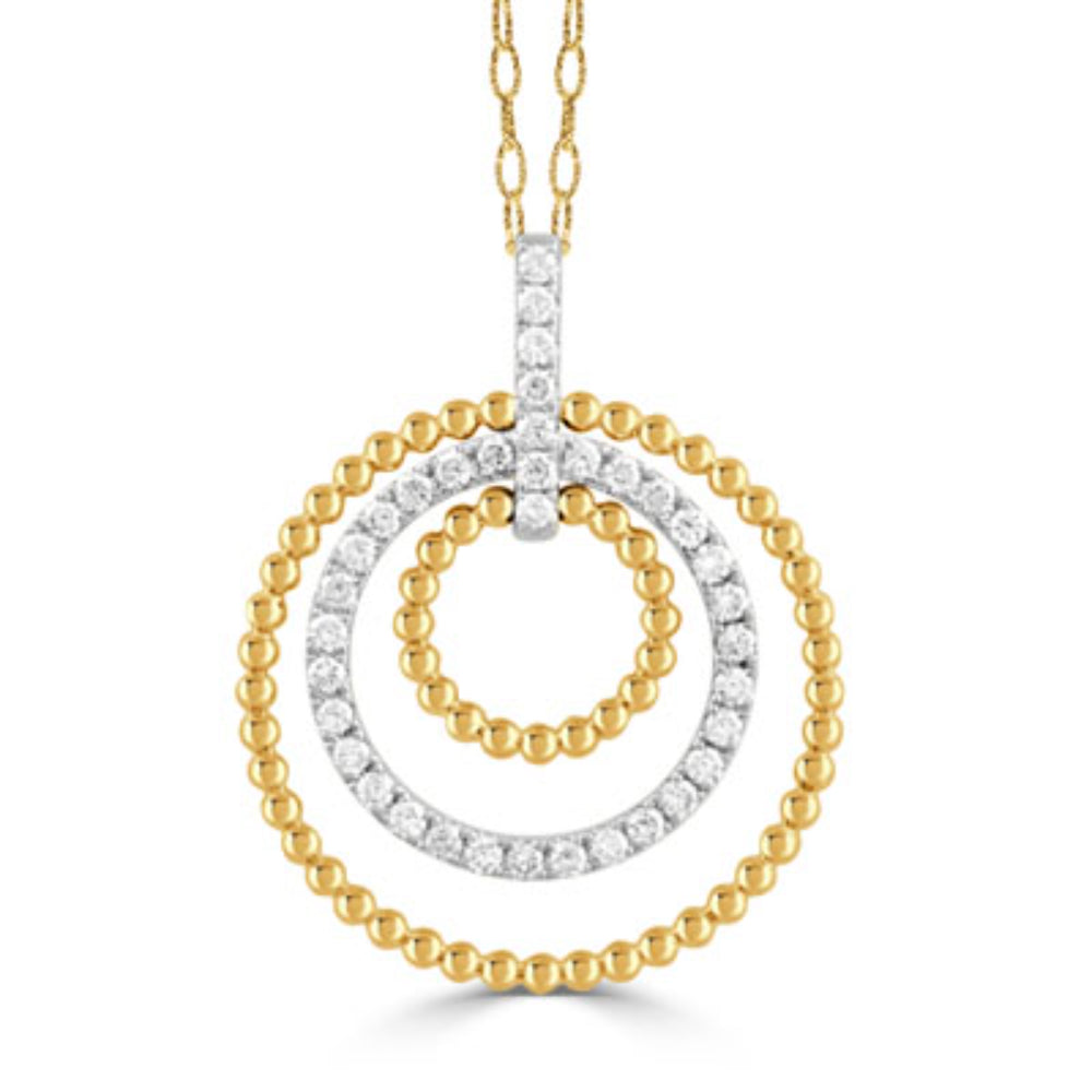 18K Gold Byzantine Diamond Open Circle Pendant Necklace for Women - Elegant Layered Jewelry Gift for Birthday, Anniversary & Special Occasions