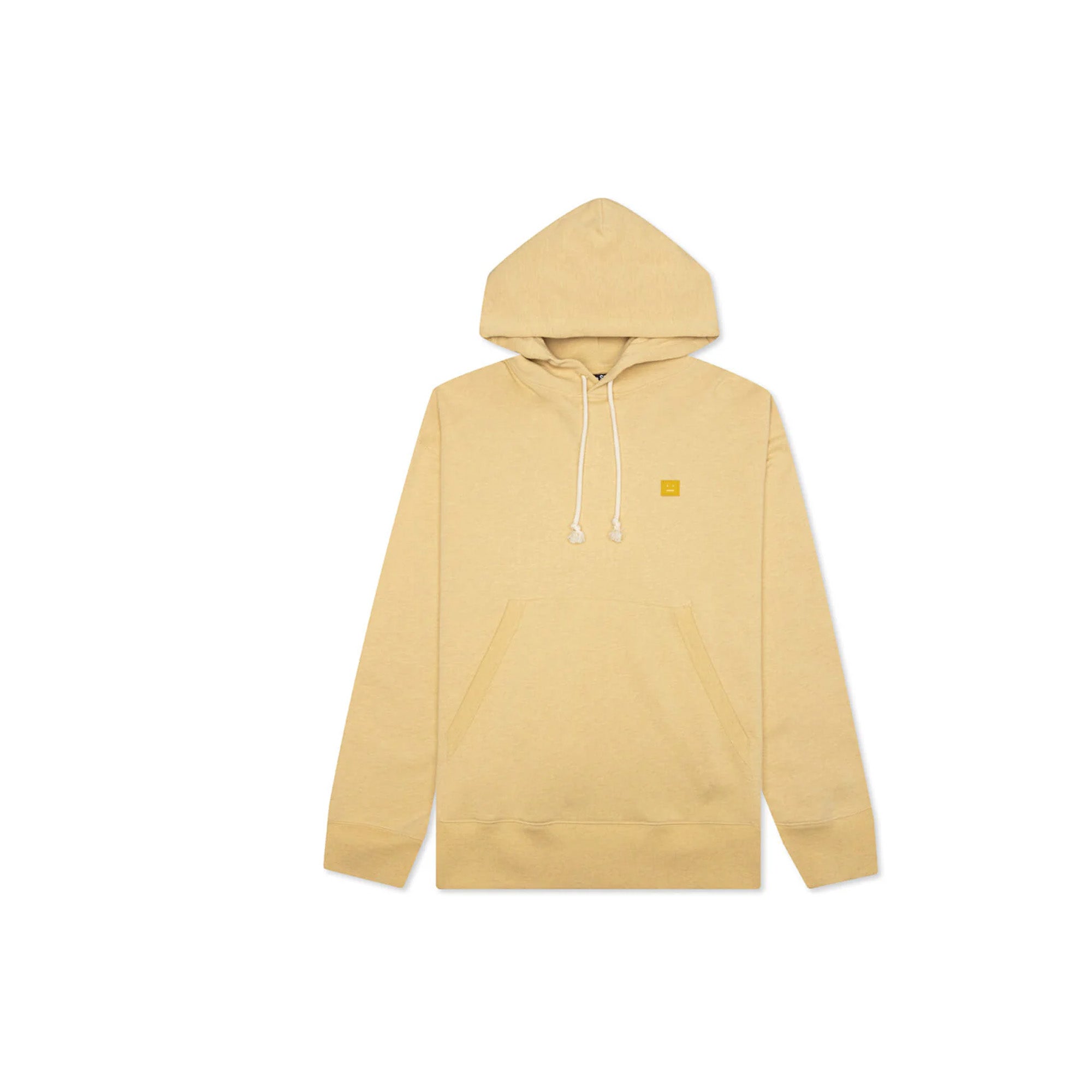 Acne Studios Pale Yellow Melange Cotton Face Hoodie for Women | Casual Streetwear & Loungewear | Perfect for Everyday Wear and Fashion Outings