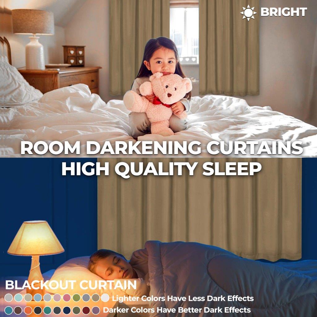 Blackout Curtains with Grommet Top - Solid Classic Modern Window Treatment for Bedroom & Living Room - Noise Reducing & Energy Saving