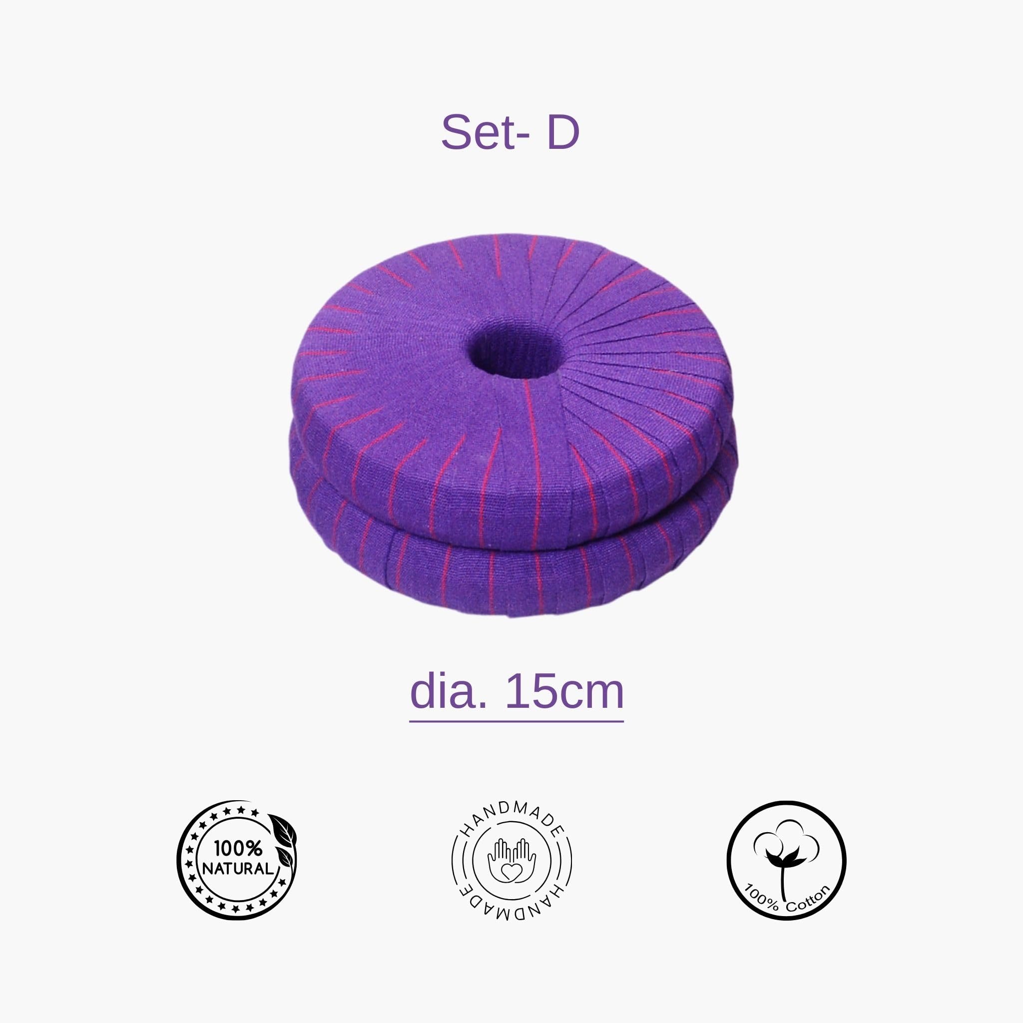 Yogikuti Yoga Chumbal Set of 10 Pieces - Premium Iyengar Yoga Props, Yoga Donuts for Stretching & Alignment - Perfect for Home Yoga Practice, Pilates & Physical Therapy