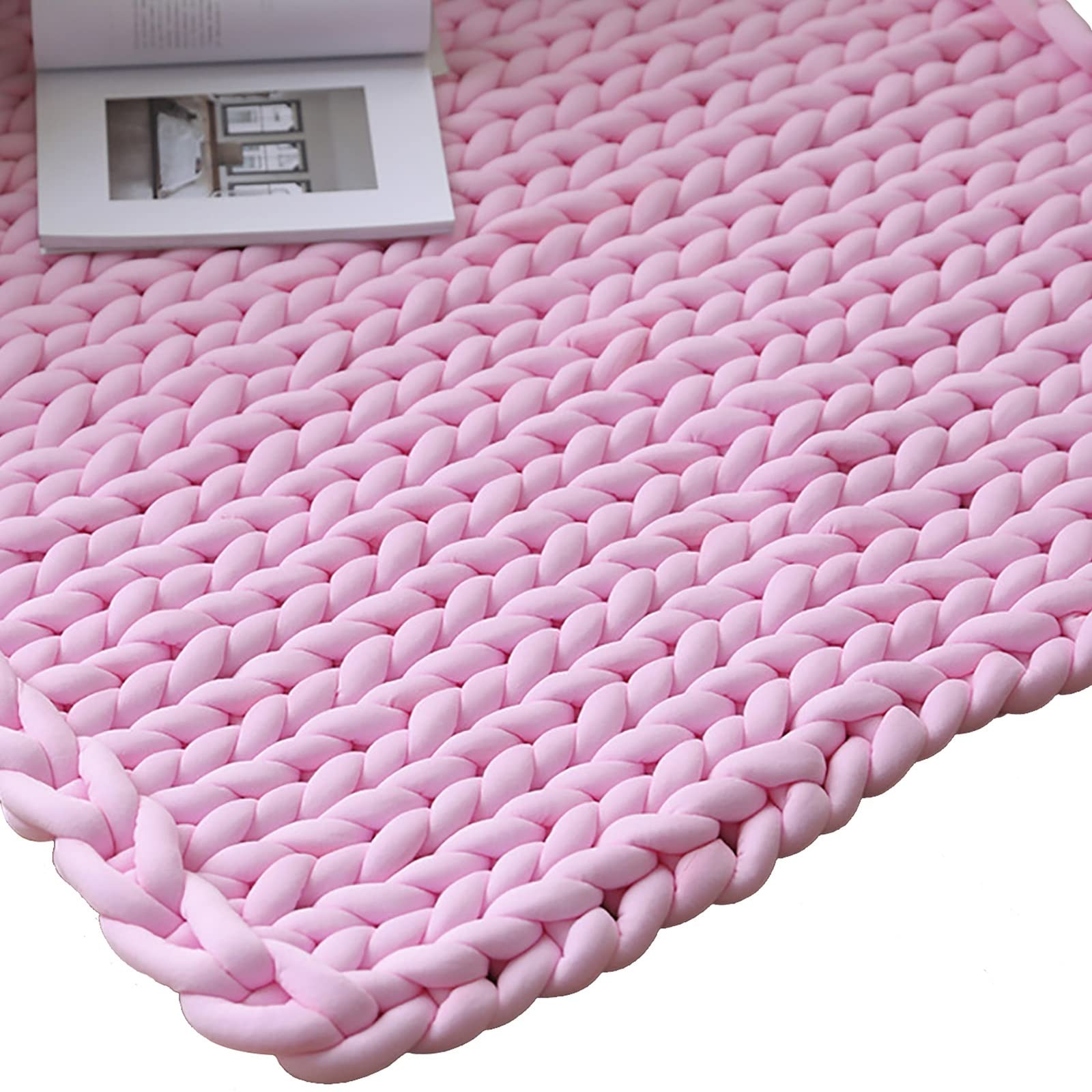 Chunky Knit Blanket - Handmade Tightly Woven Warm & Soft Throw - Cozy Home Decor for Bedroom, Sofa, Nursery - Perfect Baby Shower Gift & Winter Comfort