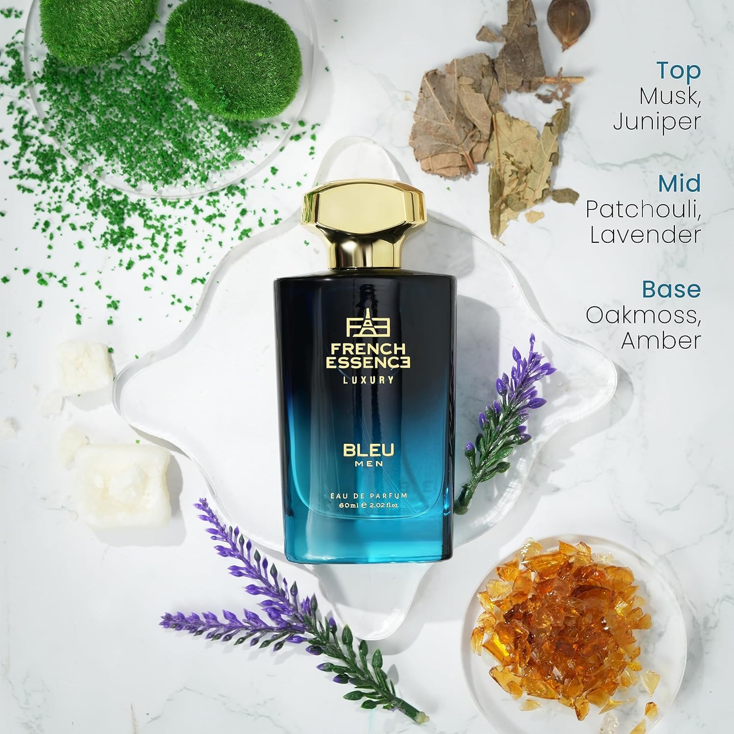 Premium French Essence Eau de Parfum for Men - Long Lasting Luxury Cologne with Fresh Juniper & Aerosol Scent (60ml) - Perfect Gift for Daily Wear, Date Nights & Special Occasions