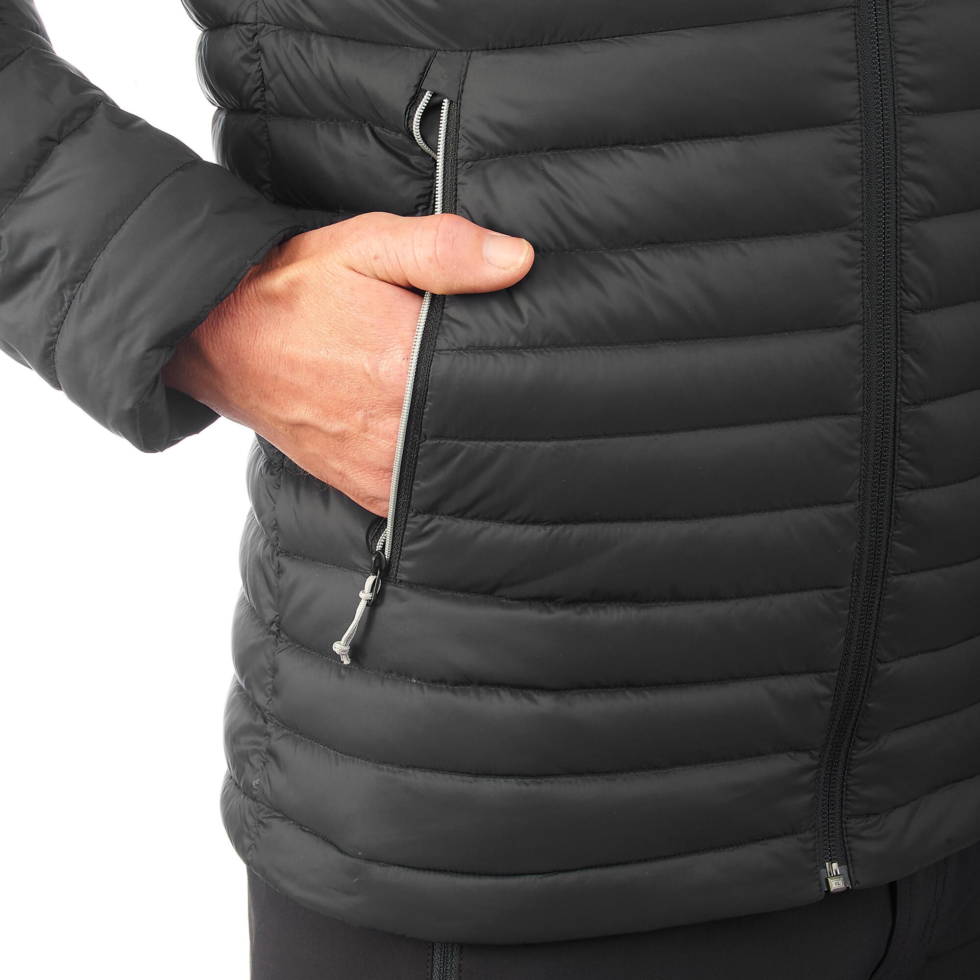 Forclaz Men's MT100 Hooded Down Puffer Jacket - Lightweight Winter Coat, Waterproof & Windproof, Warm Insulated Outdoor Jacket for Hiking, Skiing & Cold Weather Activities