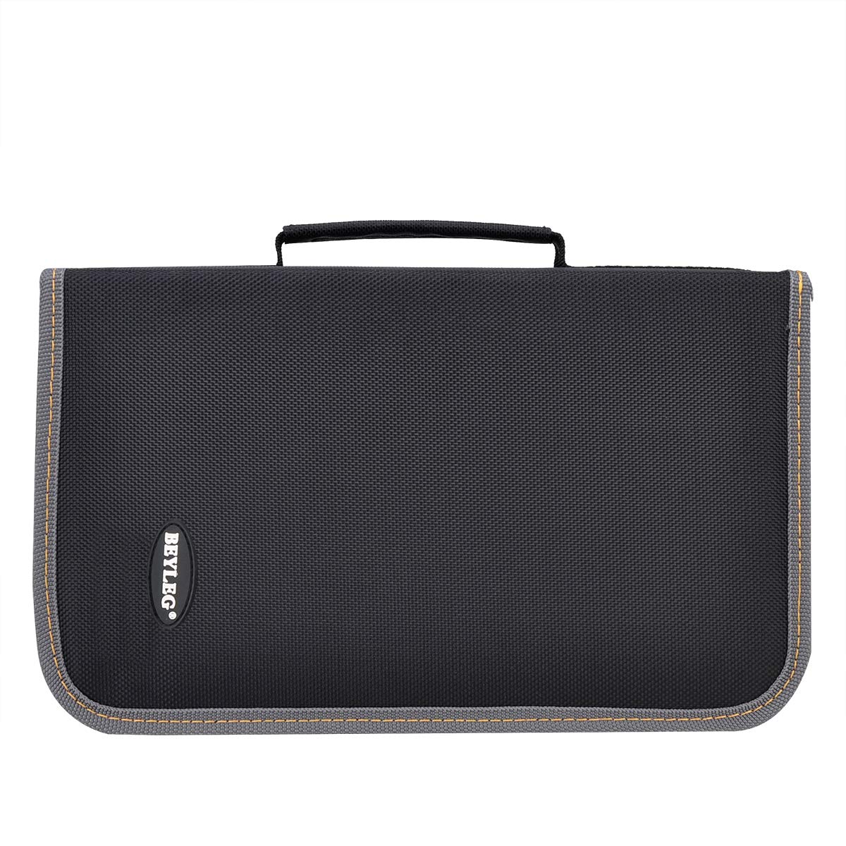 128 Capacity CD DVD Blu-ray Storage Case - Organizer Wallet for Discs, VCDs & Media - Compact & Durable Black Holder (Perfect for Home, Office & Travel Use)