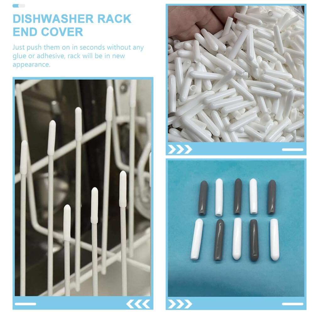 Angoily 200pcs Dishwasher Rack Prong Caps - Plastic Tine Cover Tips for Dishwasher Rack Repair - Protects Dishes & Glassware - Perfect for Kitchen, Restaurant, and Home Appliance Maintenance