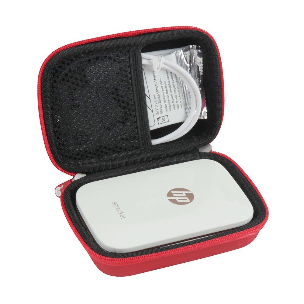 Hermitshell Hard EVA Travel Case for HP Sprocket Portable Photo Printer - Durable Protective Cover with Secure Fit, Compact & Lightweight Design (Red) - Perfect for Travel, Home Storage & On-the-Go Printing Protection