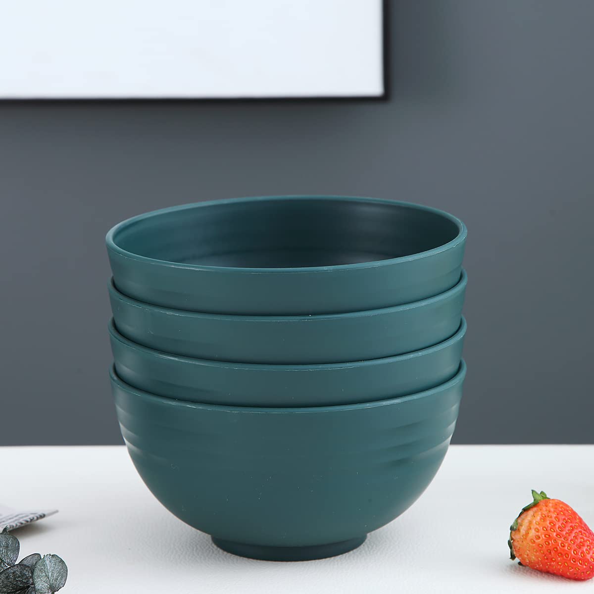 Kyraton 4-Piece Unbreakable Cereal Bowls - Microwave & Dishwasher Safe for Soup, Salad, Snacks