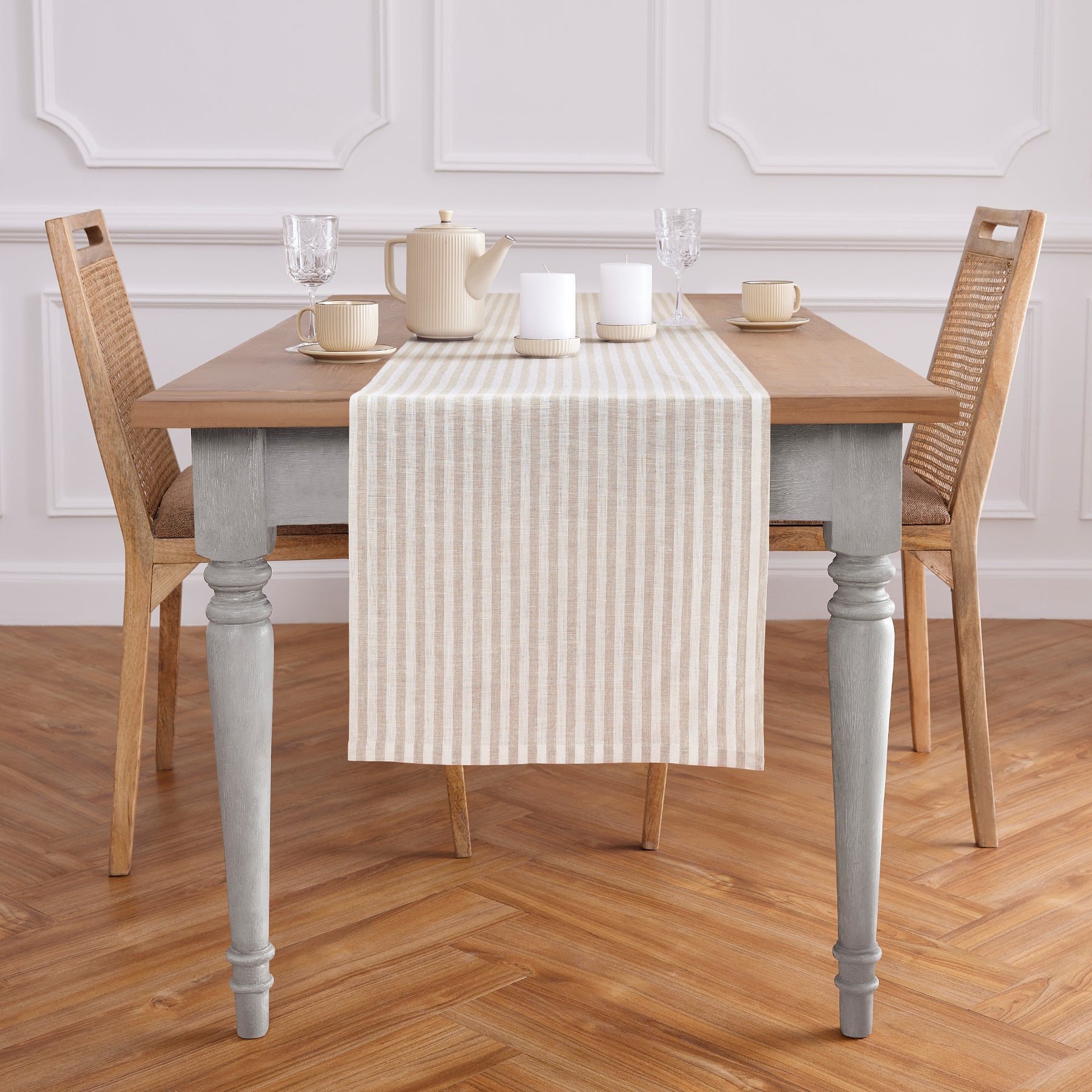 Amalfi Stripe Table Runner - 16 Inch & 18 Inch Wide - Perfect for Dining Tables, Buffets, and Holiday Decor - On Sale Now
