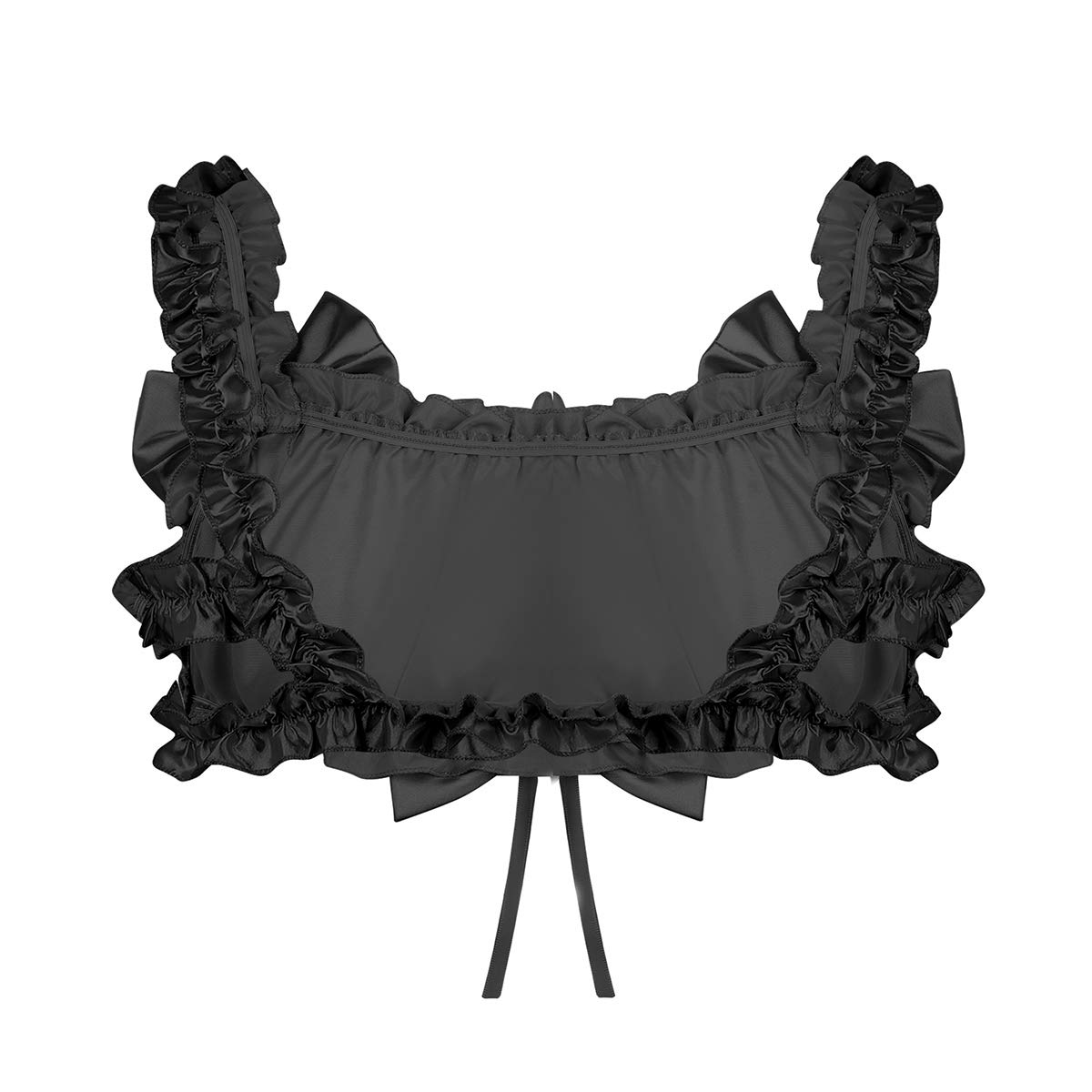 ACSUSS Sissy Men's Frilly Satin Training Bra - Wire-Free Bralette for Crossdressers & Cosplay - Comfortable Crop Top for Crossdressing, Drag Shows & Gender Expression