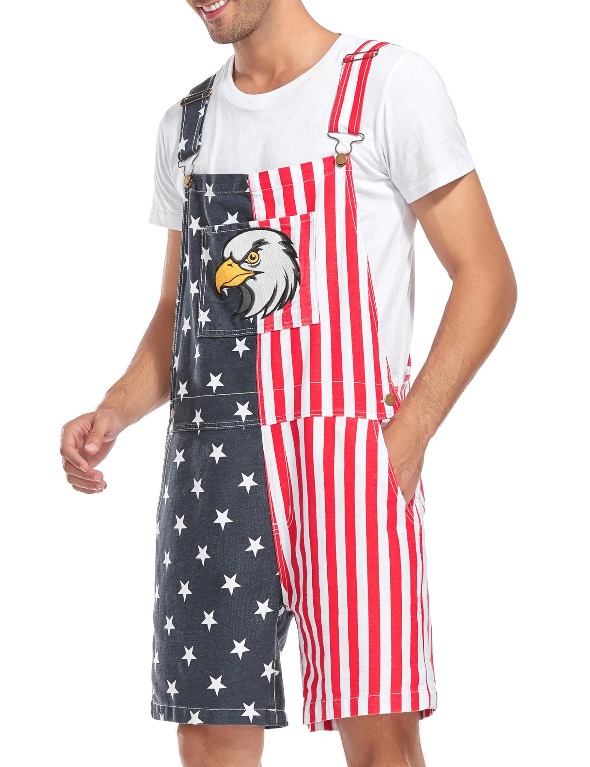 Unisex Printed Overalls Shorts Romper - Fashion Jumpsuit & Work Bib Coveralls for Men & Women | Perfect for Festivals, Outdoor Work & Casual Wear