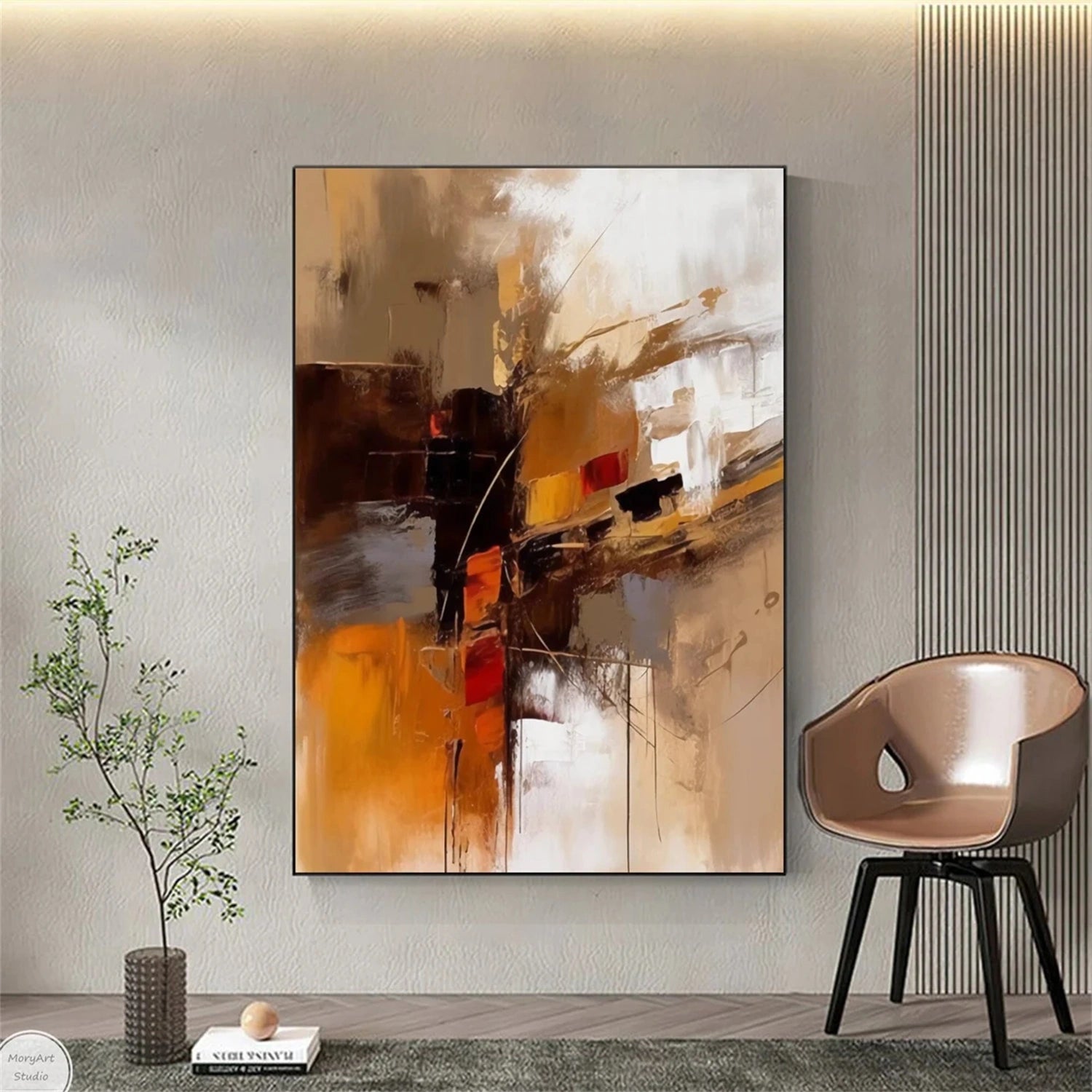 Abstract Painting #AB 262 - Modern Wall Art Decor for Living Room, Bedroom & Office - Handmade Canvas Artwork