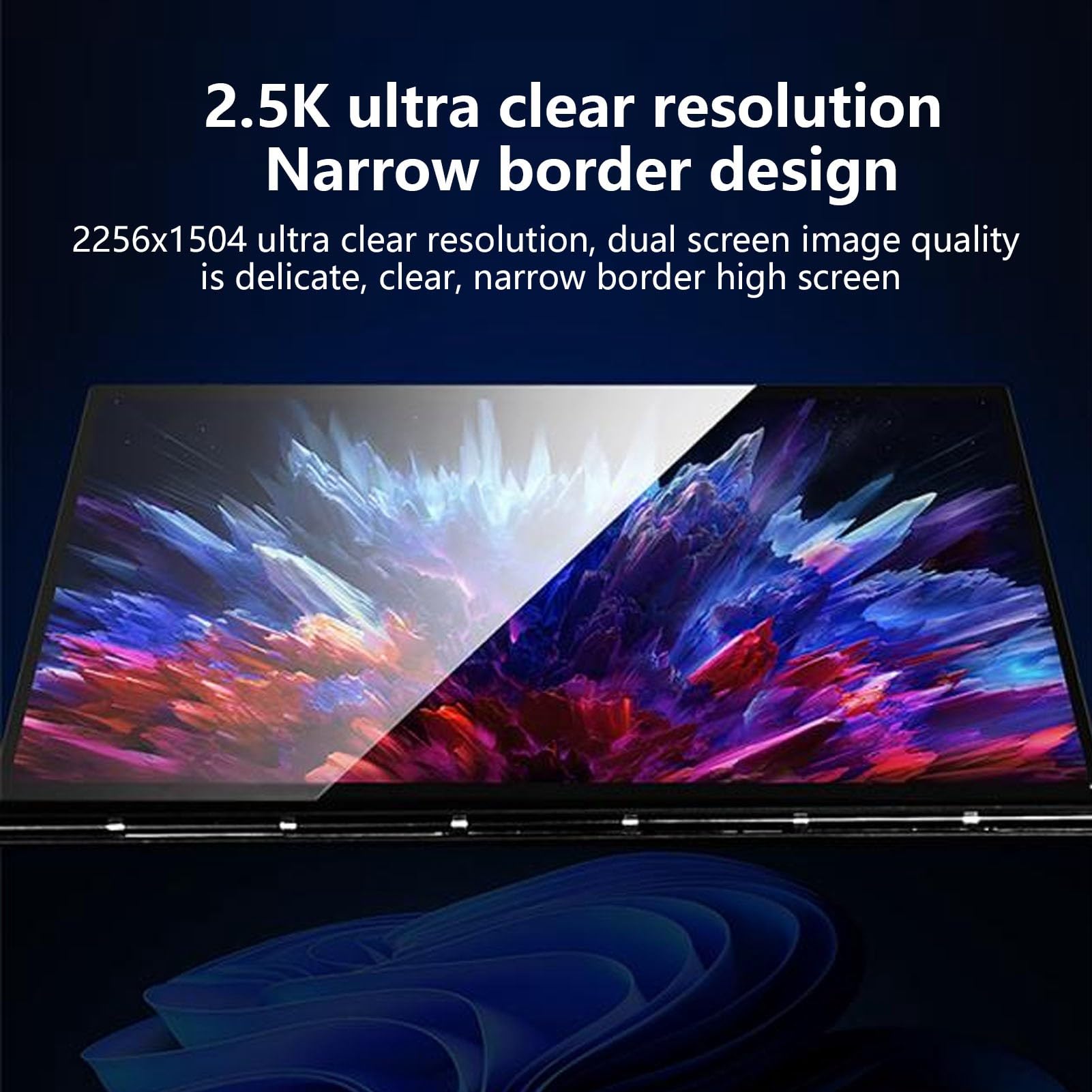 Tangxi 2.5K Ultra HD 13.5 Inch Foldable Dual Touchscreen Laptop with 9000mAh Battery, UK Plug - Perfect for Office, Business, Learning, and Remote Work