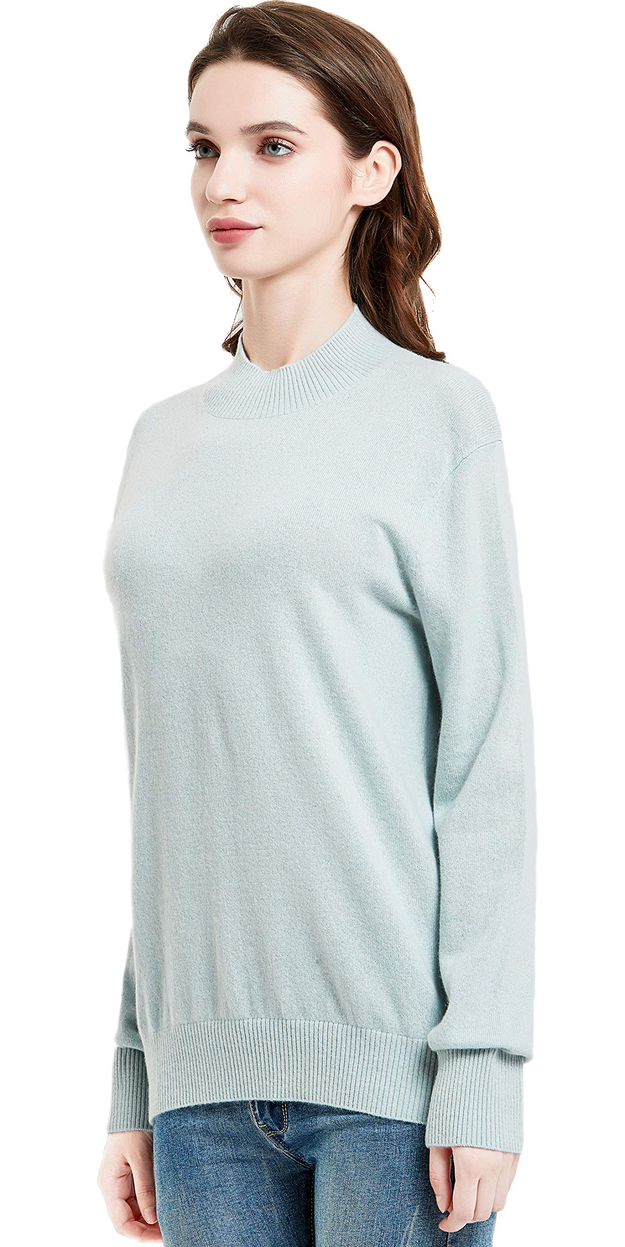 100% Pure Cashmere Women's Mock Neck Pullover Sweater - Soft & Warm Winter Knit Top for Office, Travel & Casual Outfits