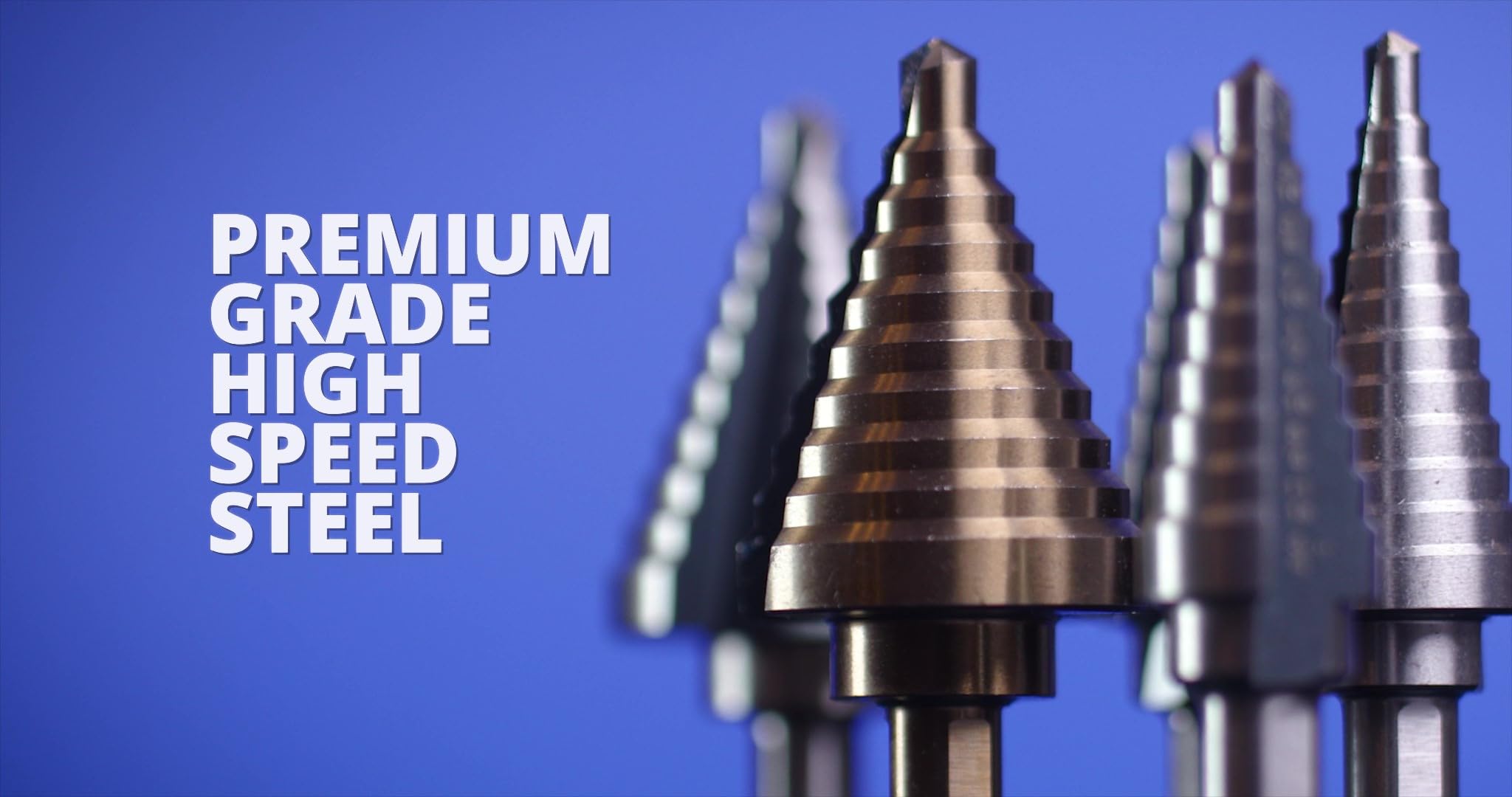 Drill America 5-Piece High Speed Steel Step Drill Bit Set (#1-#5) VAC Series - Perfect for Metal, Wood & Plastic Drilling, HVAC & Electrical Work