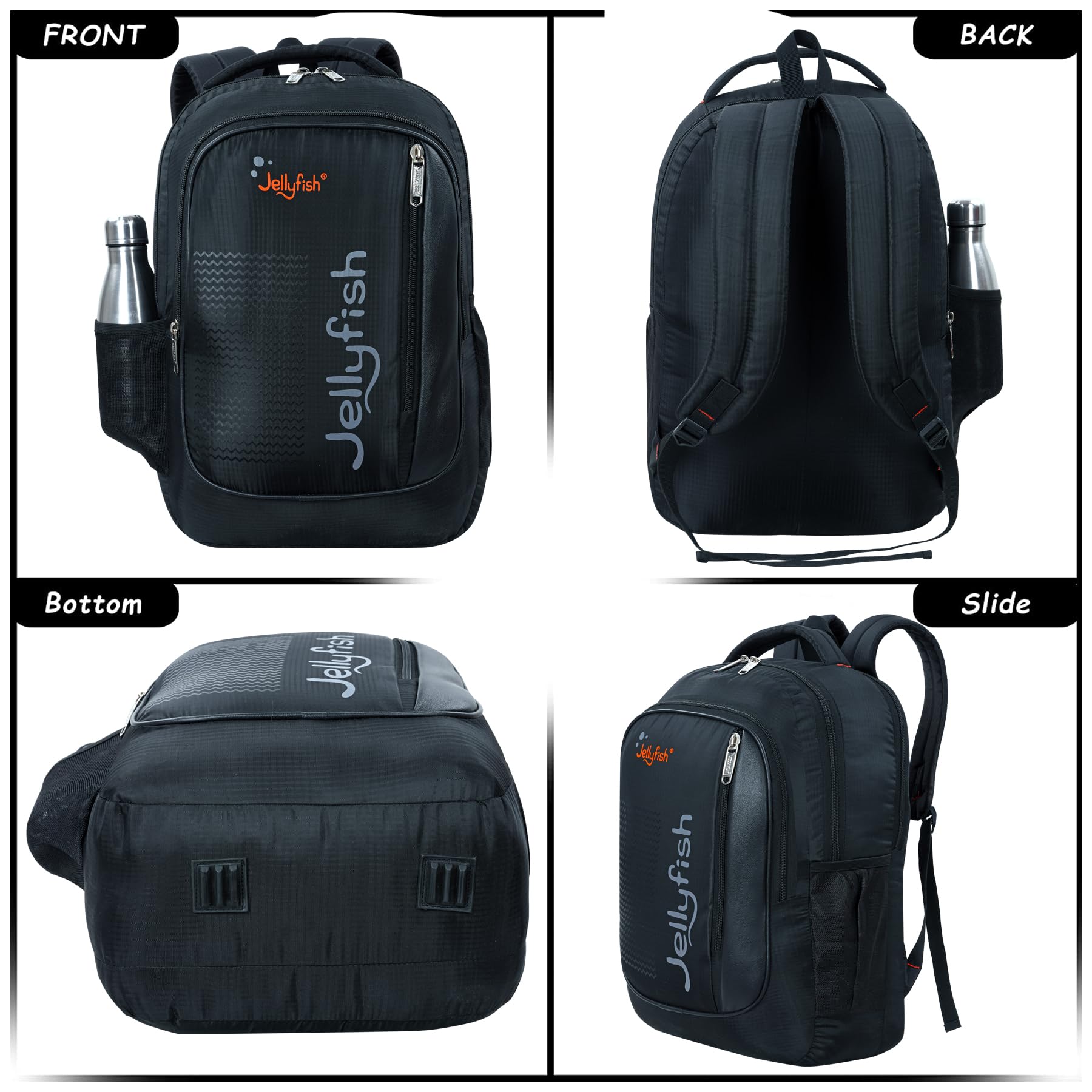Cellex Medium 33L Kids Backpack for School - Durable, Water-Resistant & Lightweight Backpack for Boys & Girls - Perfect for Daily Use, Travel & Outdoor Activities (Black)