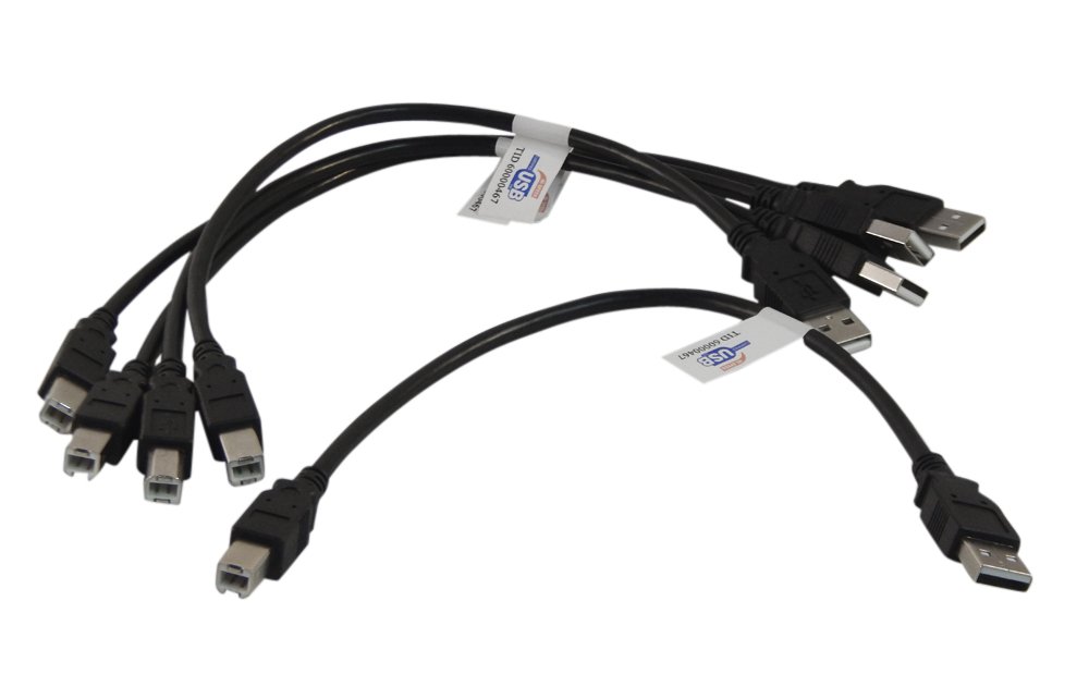 5-Pack 1ft USB 2.0 A Male to B Male Printer Scanner Cable - High Speed Data Transfer for HP, Epson, Canon Printers & Scanners - Perfect for Office, Home & Small Business Setup