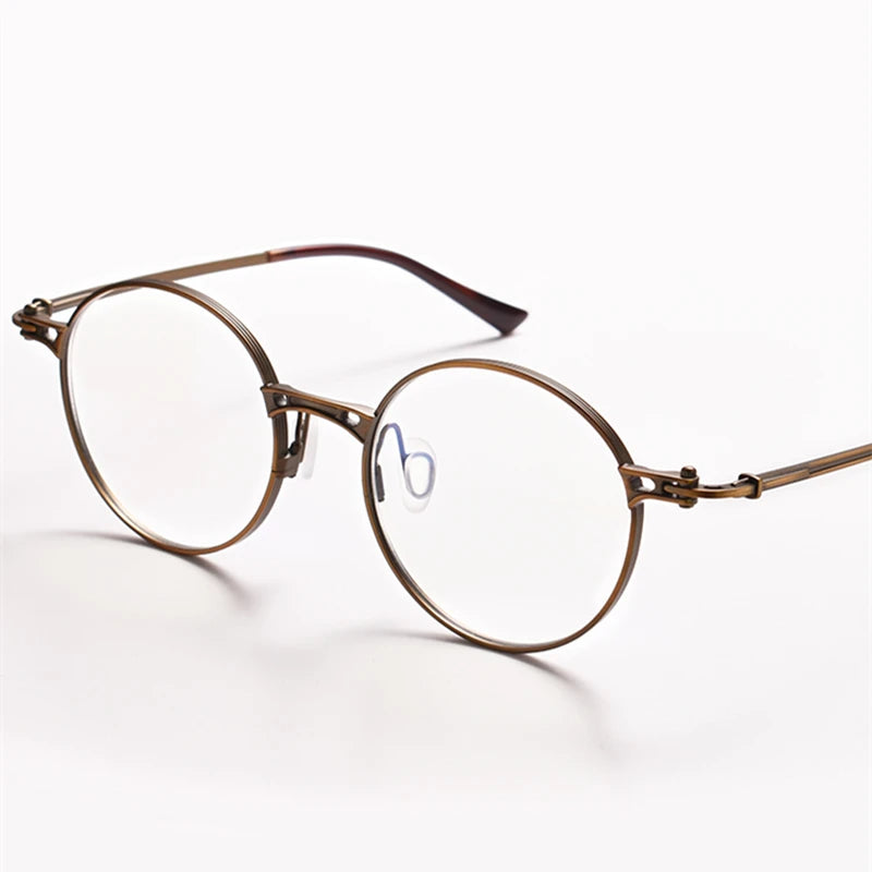Stylish Black Unisex Full Rim Round Titanium Eyeglasses Frame 55891 - Perfect for Reading, Work & Fashion Accessories