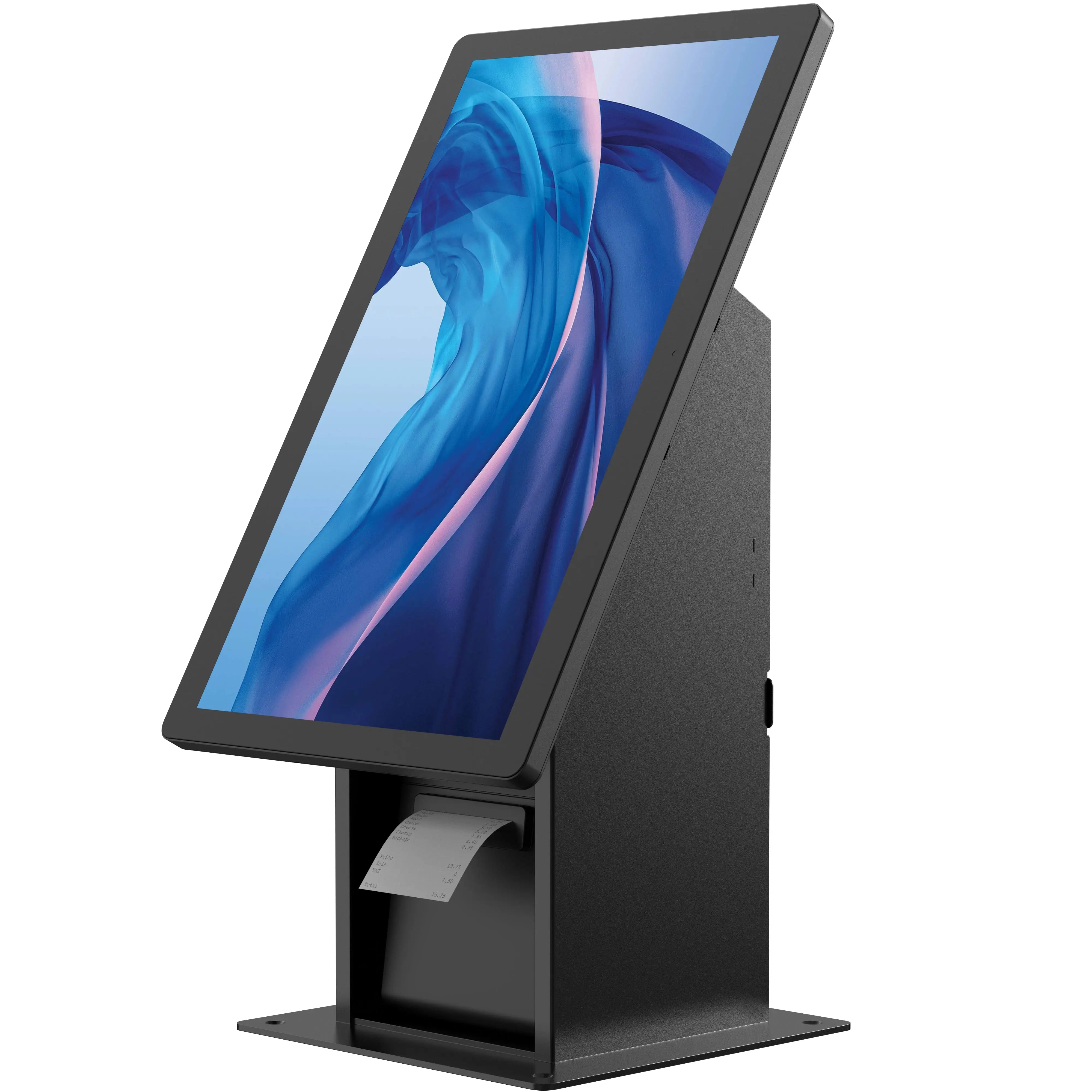 Self Service Kiosk with Built-in Printer and Storage Compartment - Touchscreen POS Terminal for Retail, Restaurant, and Business Use