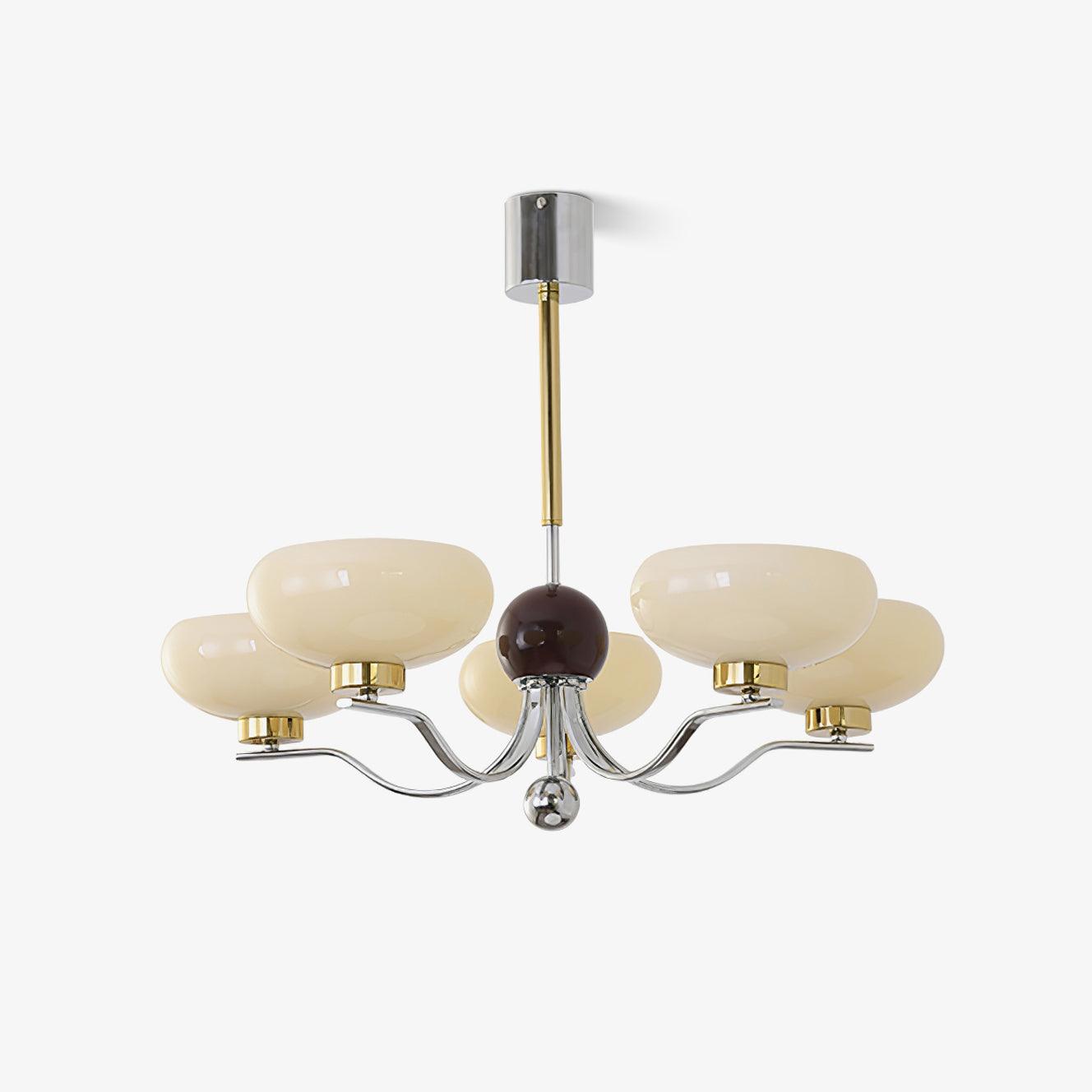 Medieval Glass Bowl Chandelier - Antique Style Hanging Light Fixture for Dining Room, Bedroom & Castle Decor