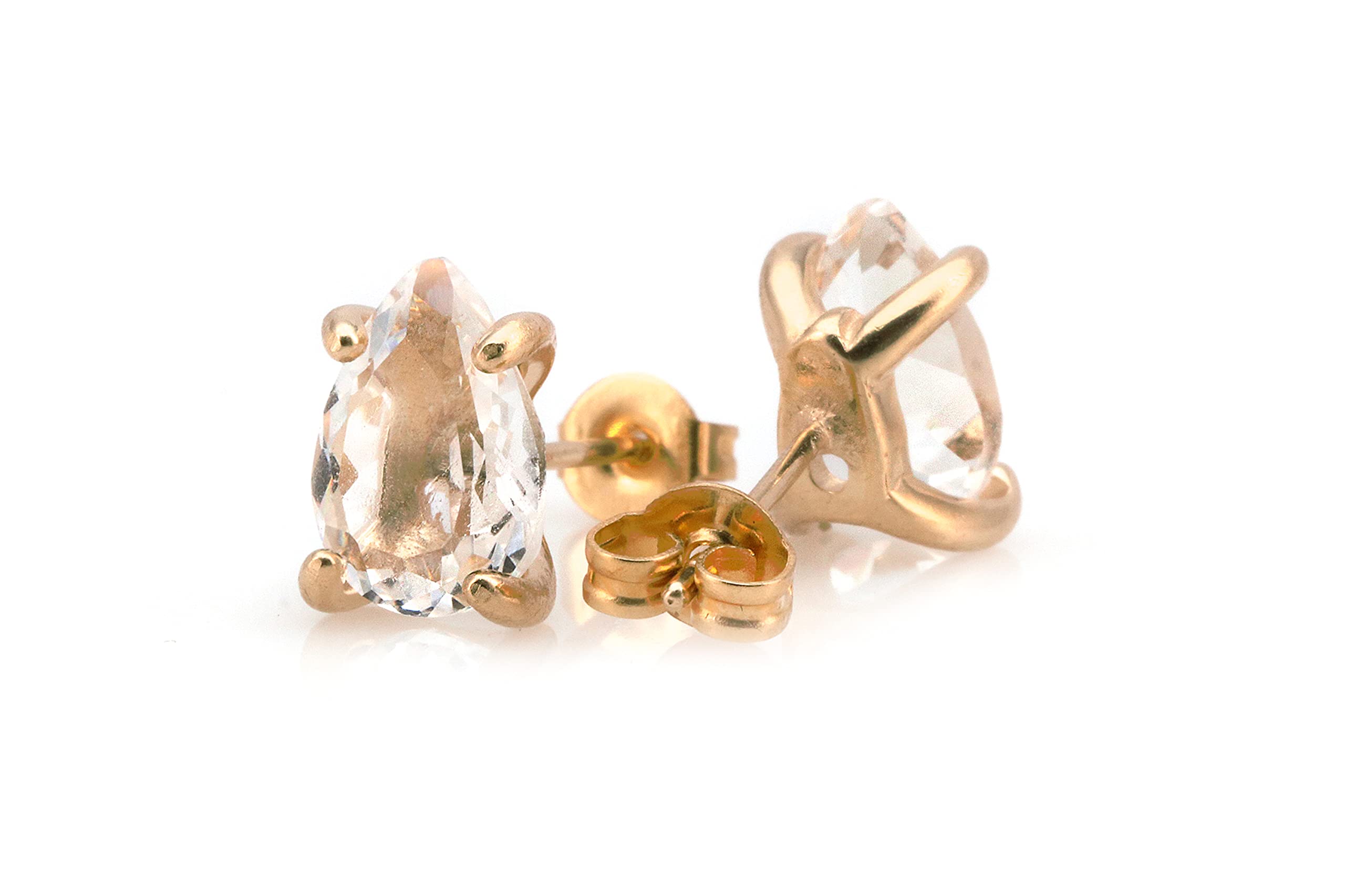 Sparkly Quartz Stud Earrings for Women - Gold Crystal Jewelry for Casual & Chic Outfits