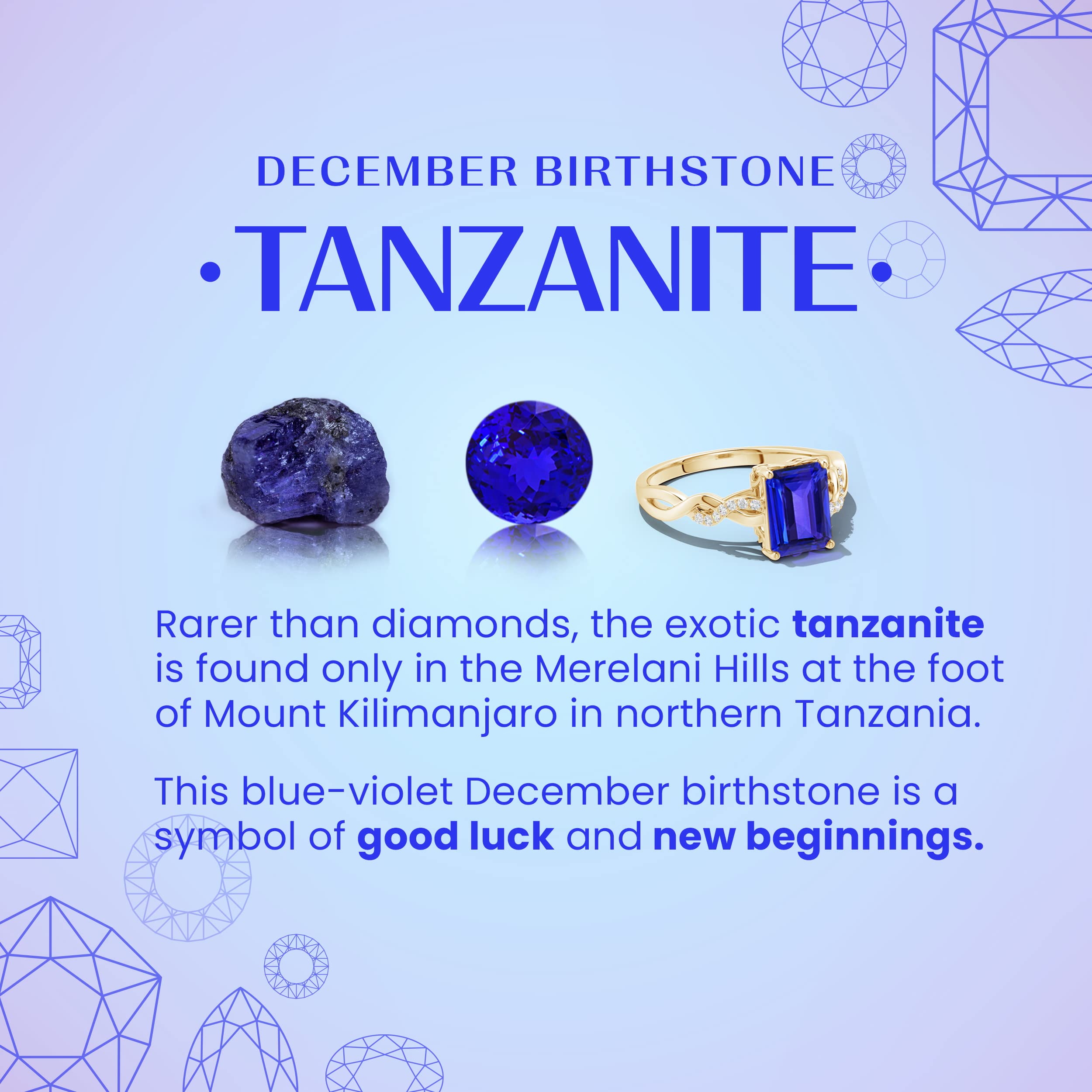 Natural Oval Tanzanite Solitaire Pendant with Trio Diamond Accents in Sterling Silver, 14K Solid Gold or Platinum | December Birthstone Jewelry for Women | Perfect Birthday, Engagement, Anniversary & Wedding Gift | Elegant Necklace for Everyday Wear, Special Occasions & Romantic Gifts