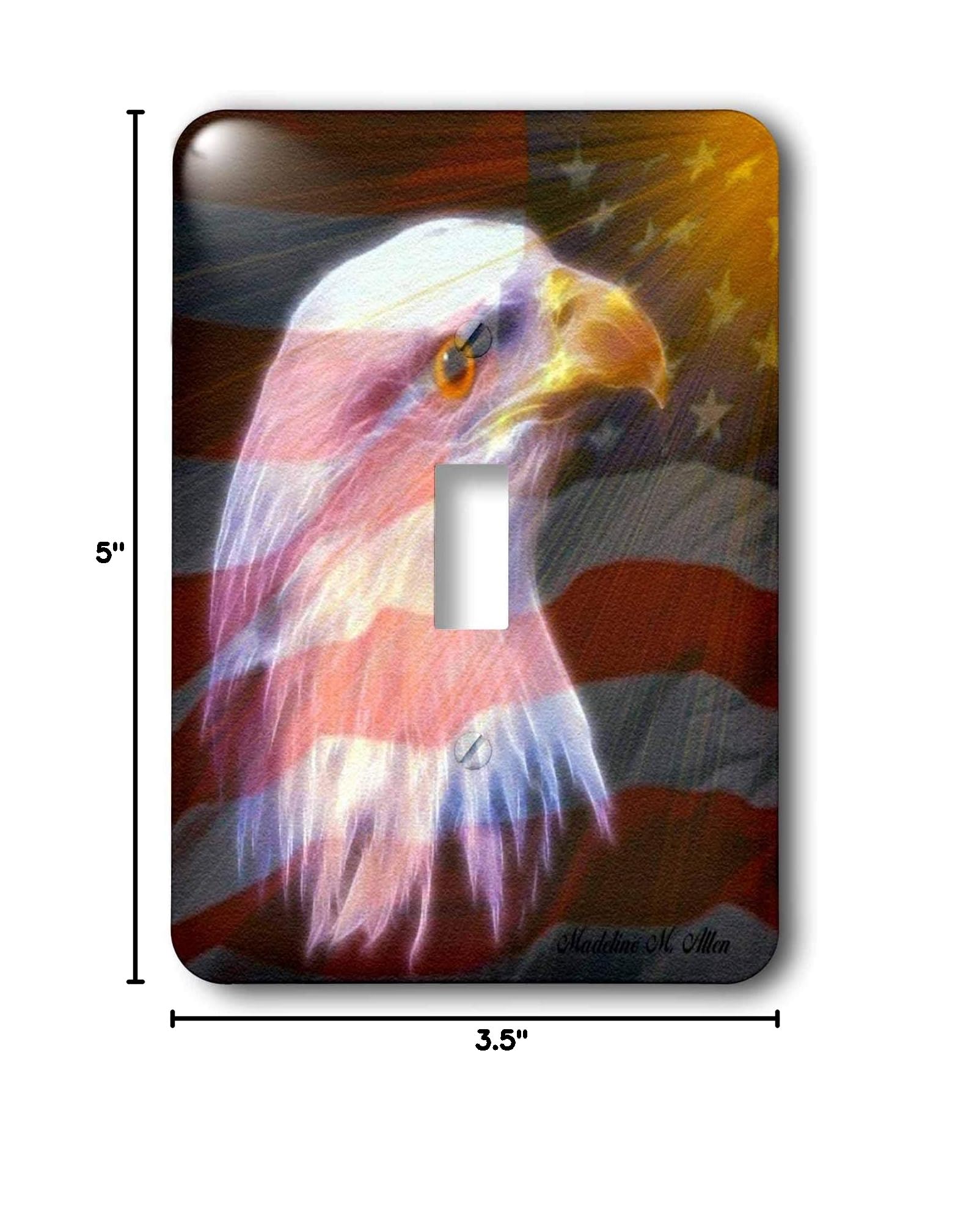 3D Rose LLC lsp_9051_1 Eagle USA Flag Single Toggle Switch - Perfect for Home Decor, Office, and DIY Electronics Projects