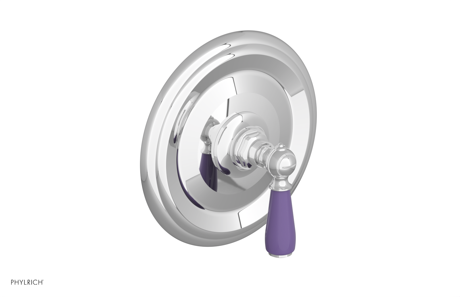Jamestown Thermostatic Shower Trim Kit with Purple Accent Lever Handle - Modern Bathroom Faucet for Luxury Spa Experience at Home