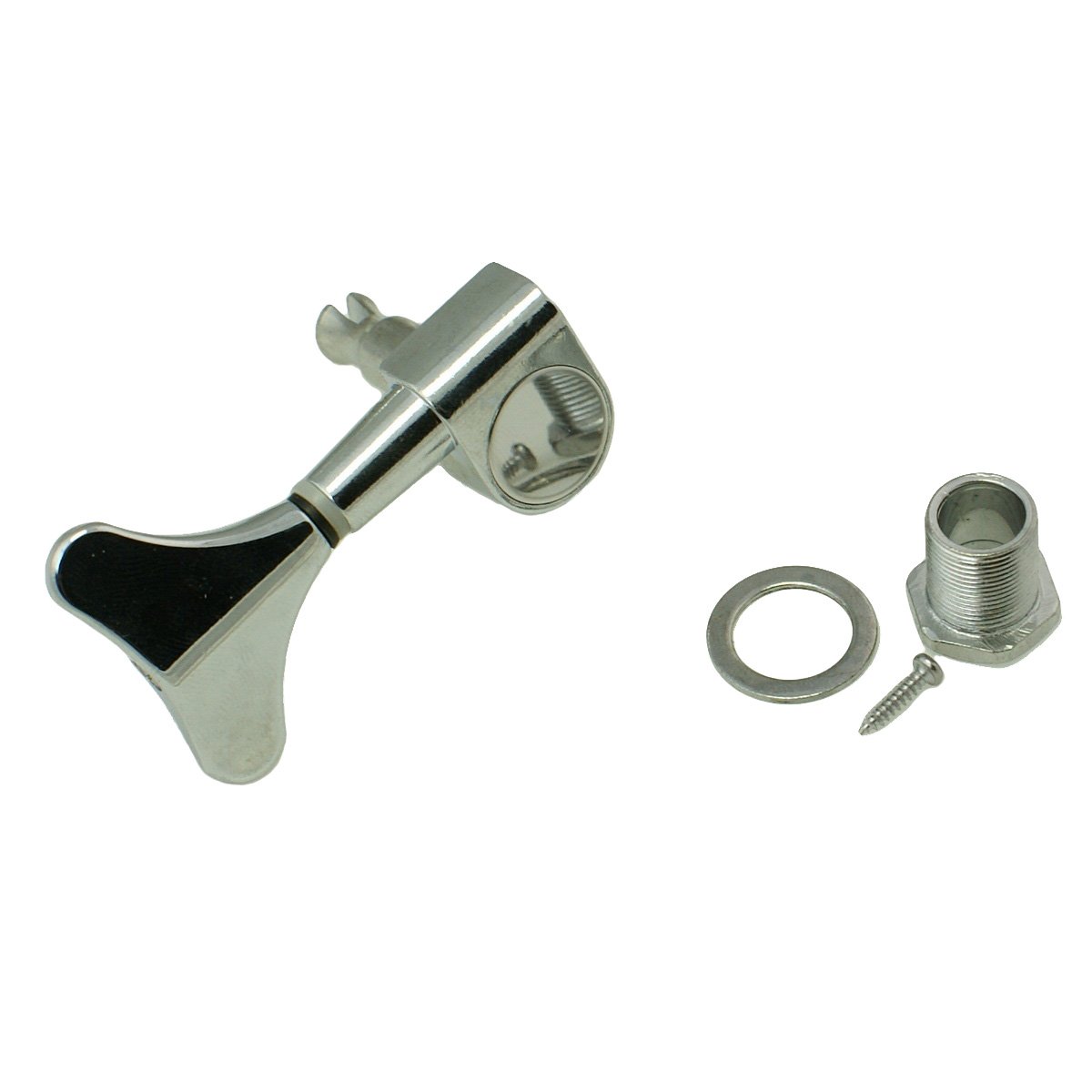 2L+2R Set Electric Bass Guitar Tuning Machines & Keys - Chrome Plated Headstock Tuners for Precision Tuning | Perfect for Bass Guitar Maintenance, Replacement Parts & DIY Upgrades