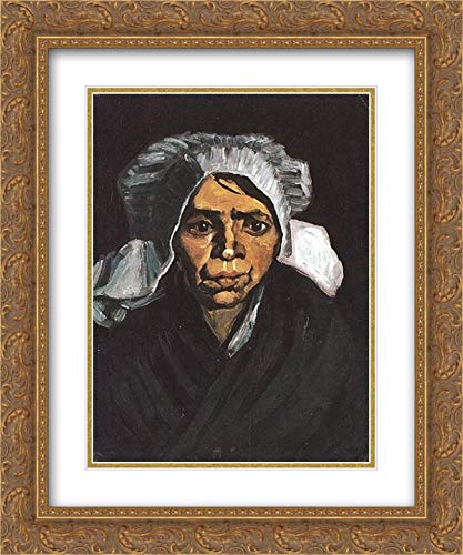 Vincent van Gogh Peasant Woman with White Cap Art Print - 20x24 Gold Ornate Frame, Double Matted Museum Quality - Perfect for Living Room, Bedroom & Office Decor