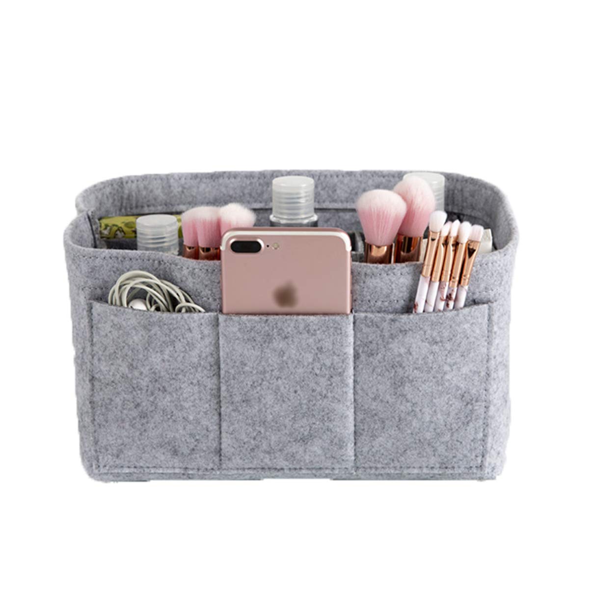 Seven Wolves Grey Purse Organizer Insert - Handbag Makeup Storage Pouch for Tidy & Neat Organization | Perfect for Travel, Work, and Everyday Use